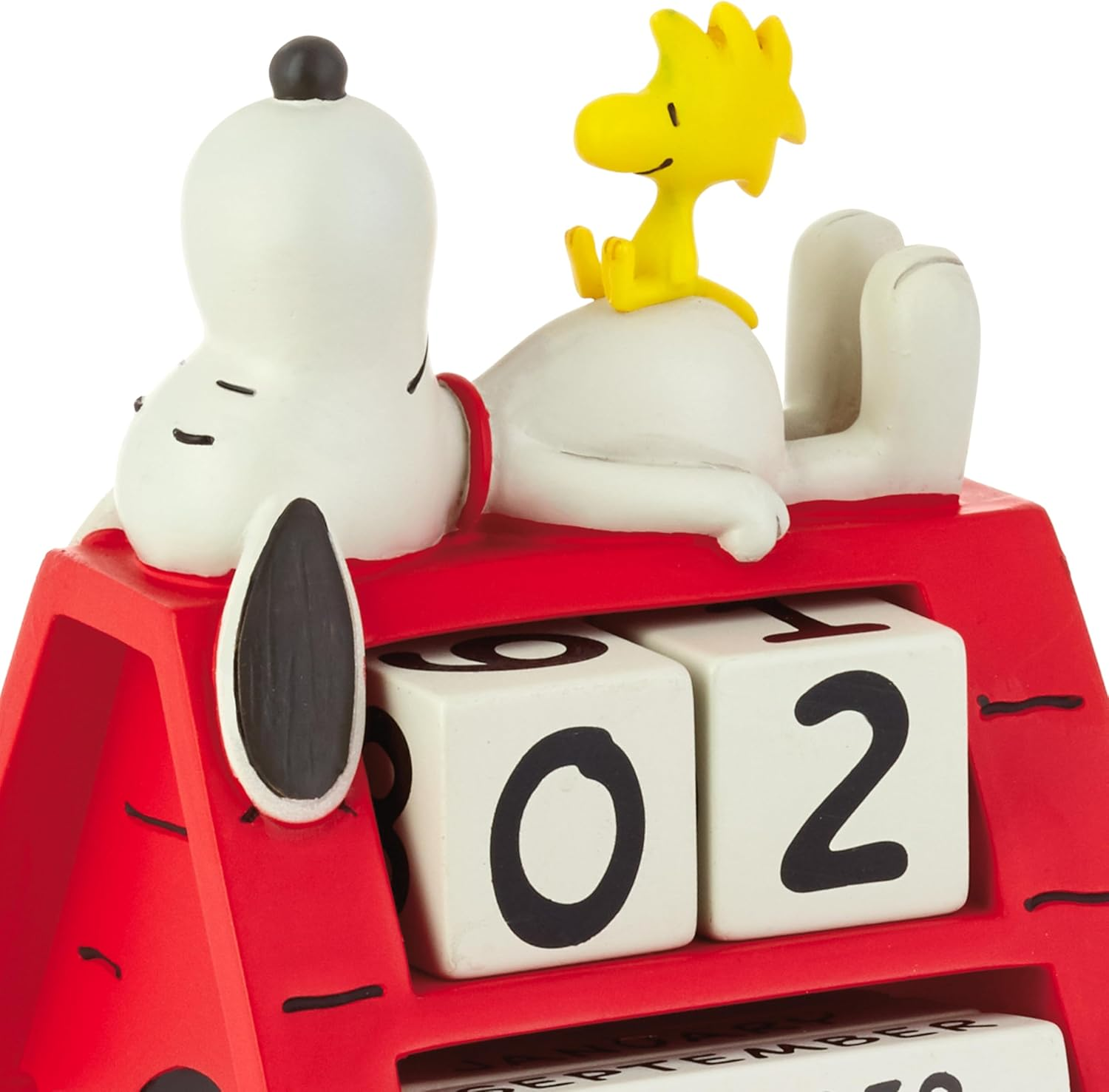 Hallmark Perpetual Calendar, SNOOPY & WOODSTOCK Calendar, Calendar Blocks, Novelty Calendar, Doghouse, Red image number 6