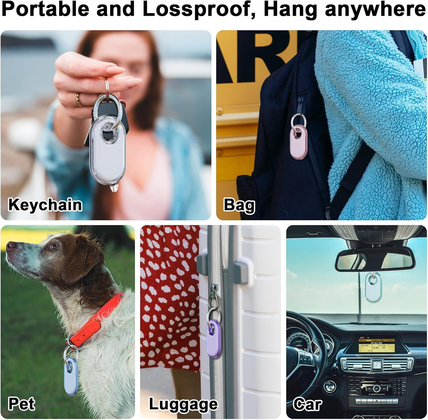 Compatible with Samsung Smart Tag 2 Case 4 Pack with Keychain, Clear TPU Scratch and Shock Resistant, Easy to Install, for Luggage, Keys, Dog Collar for Smart Tag 2 Case image number 5