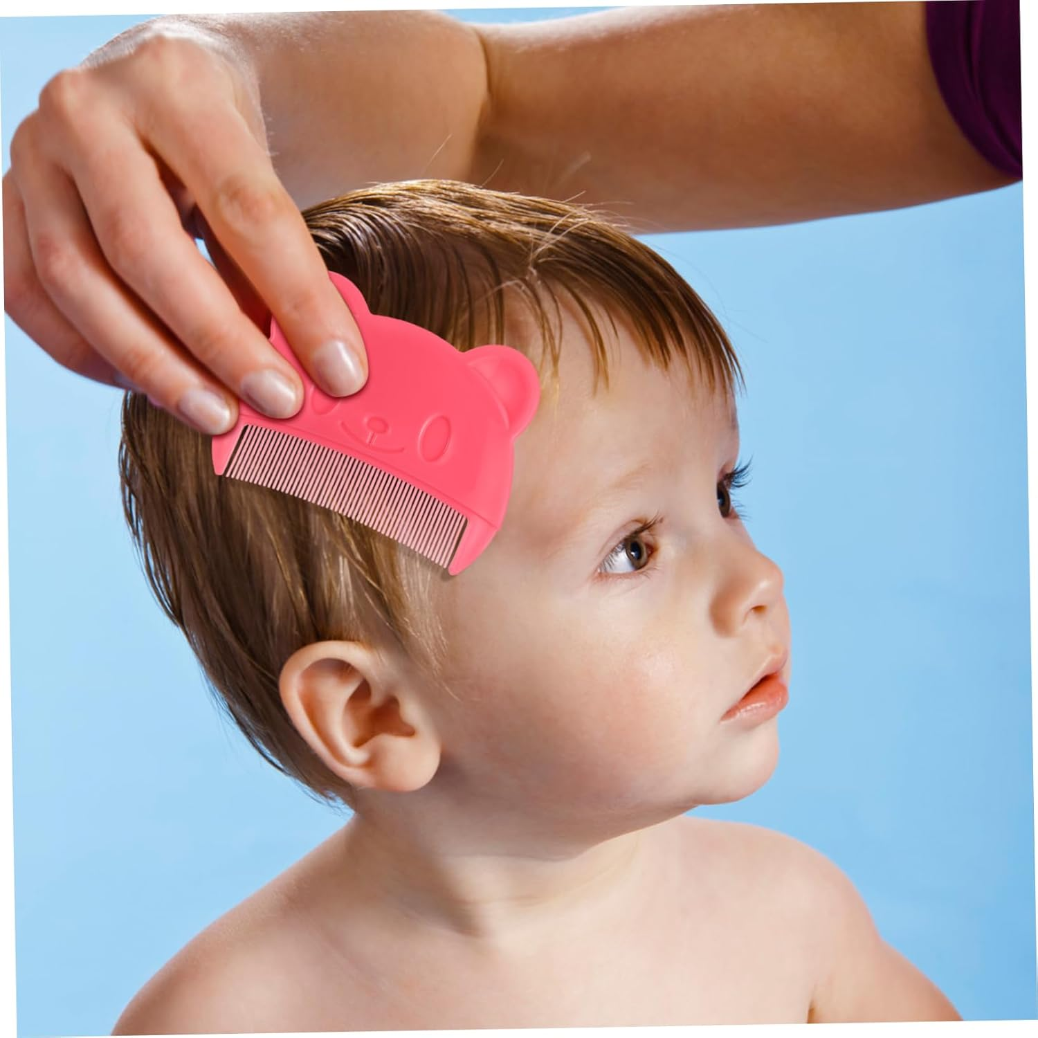Ifundom 2Pcs Hair Combs Fine Tooth Portable Bear Shape Cradle Cap Removal Comb for Boys and Lightweight Grooming Tool for Dandruff and Detangling image number 5