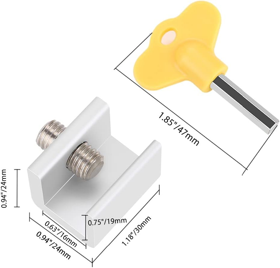 Maizoon Window Locks with Key 4 Pcs,Adjustable Aluminum Safety Sliding Door Guards for Children Baby Pets,Household Security Anti-Theft Hardware Tool,Nd06A image number 3