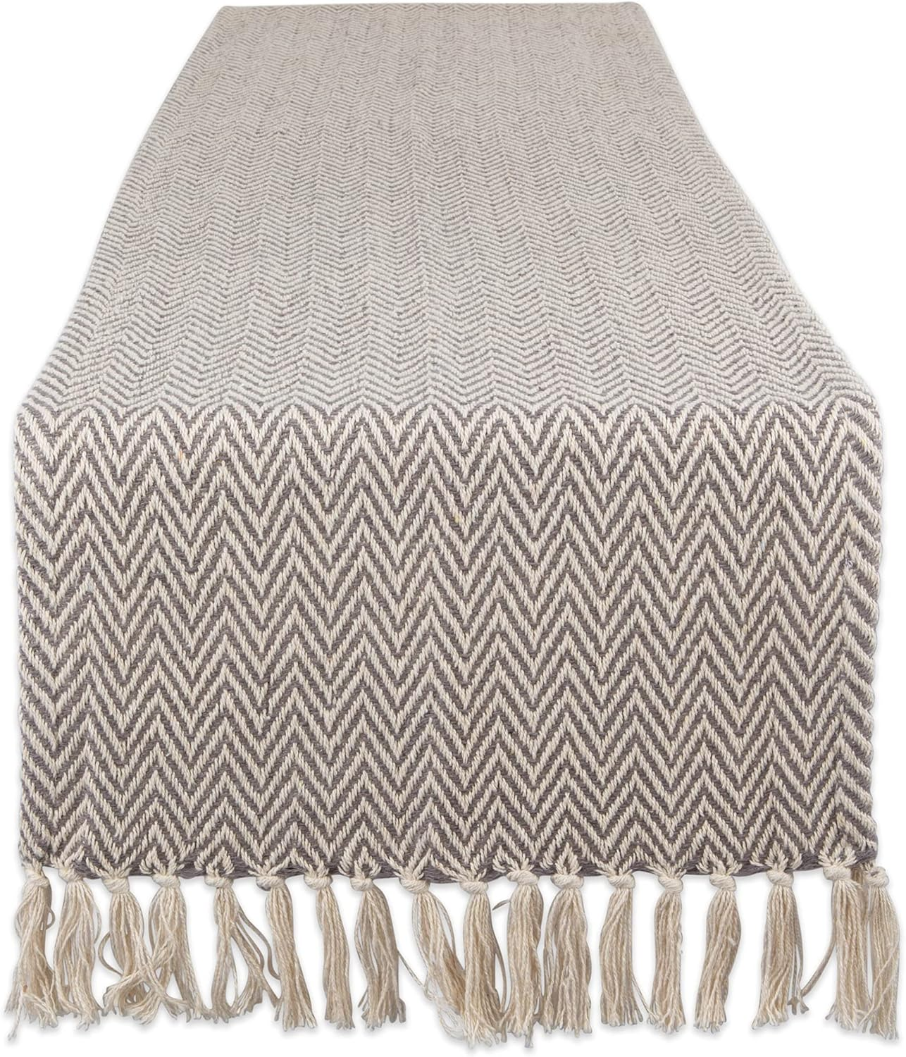 DII Woven Basic Tabletop Collection, Chevron Table Runner, 15X108, Stone