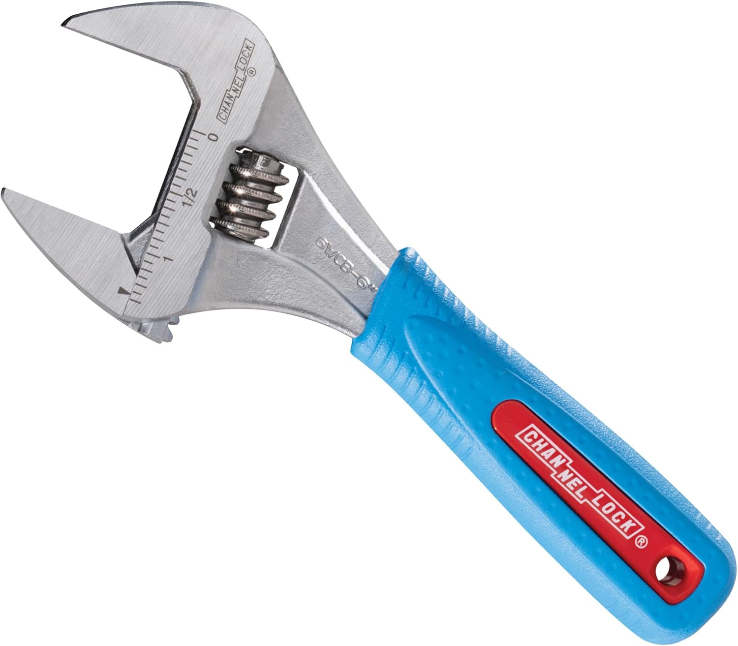 Channellock 6WCB Wideazz Adjustable Wrench with Code Blue Grips, over 1-3/8-Inch Opening 6-Inch Overall Length