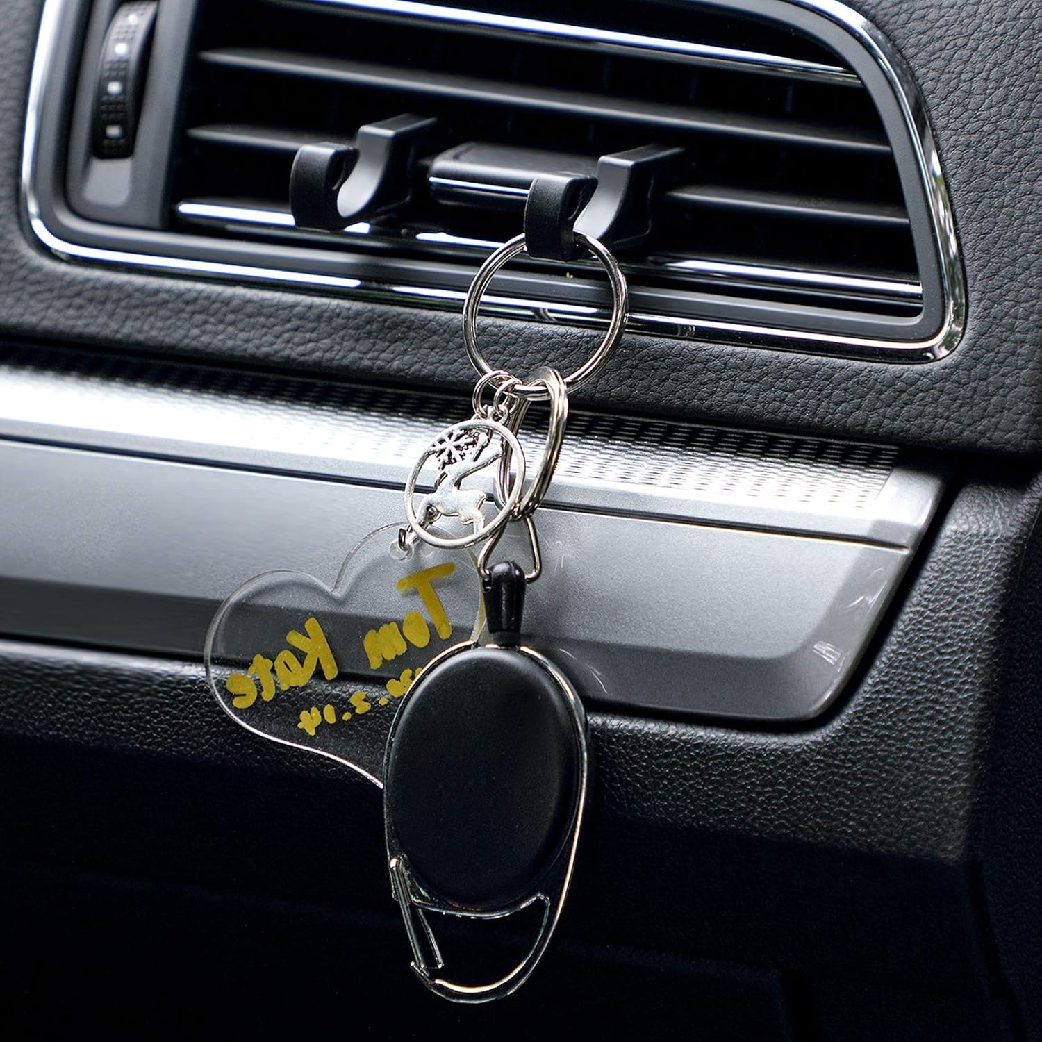 BBTO 10 Pieces Car Vent Hook Hanger Car Air Vent Holder Mobile Phone Mount Earphone Cable Winder Sunglasses Glasses Keychain Organizer Hanger Storage Hook (Black) image number 5