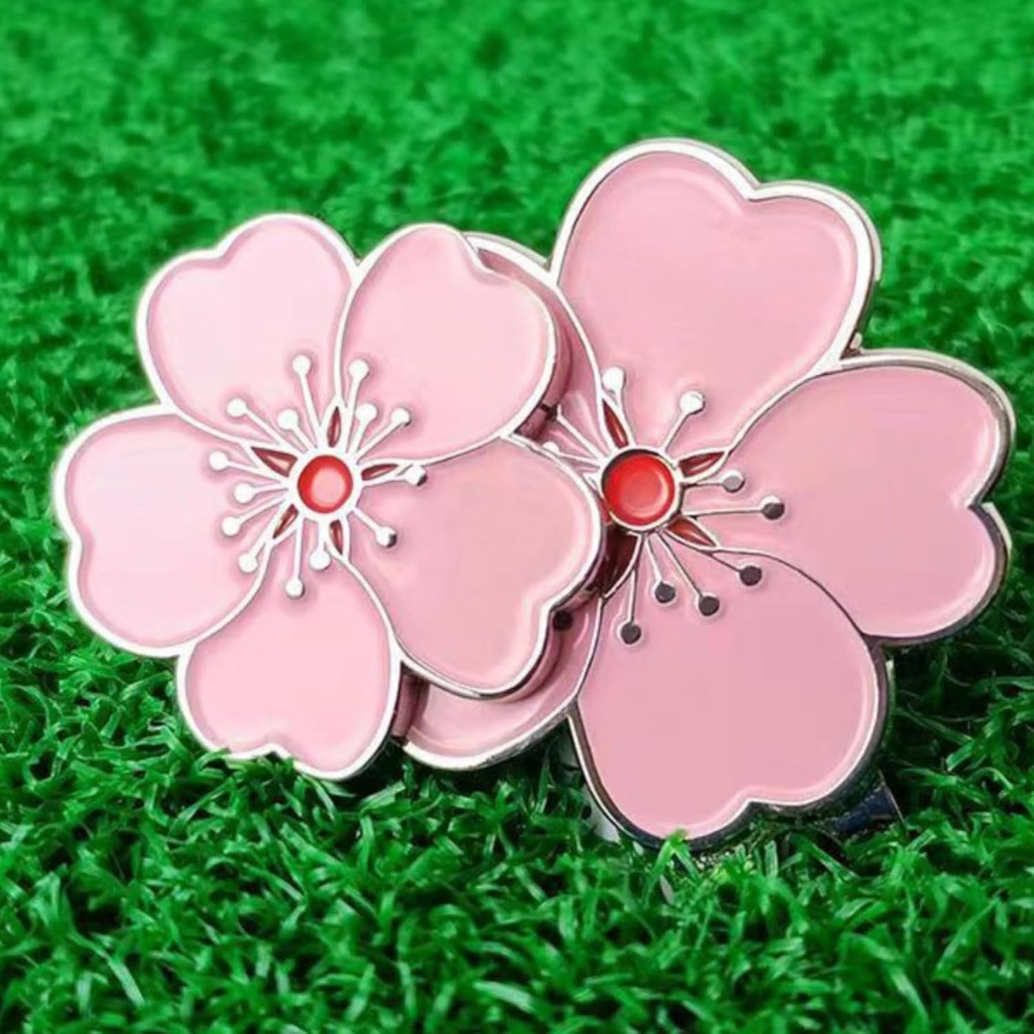 ENERKEEN Flower Golf Ball Marker with Golf Hat Clip for Your Friend Magnetic Golf Ball Markers Golf Gifts for Women Golf Marker Magnet
