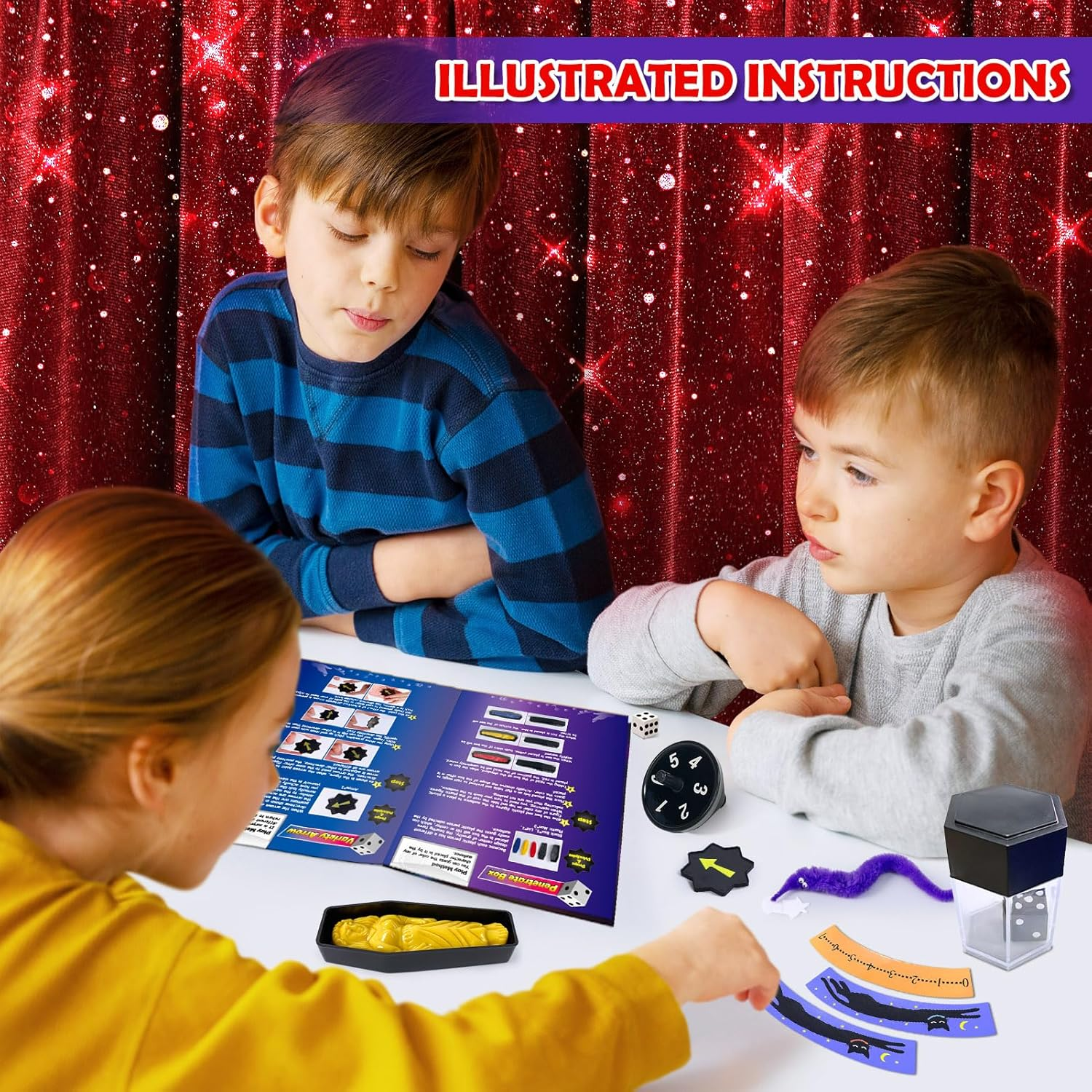 PATIFEED Magic Kit, 60 Magic Tricks for Kids Age 6-8, Magic Set with Instructions for Kids, Christmas Birthday Gift Toys for Kids Ages 6 7 8 9 10 11 12 Year Old image number 5