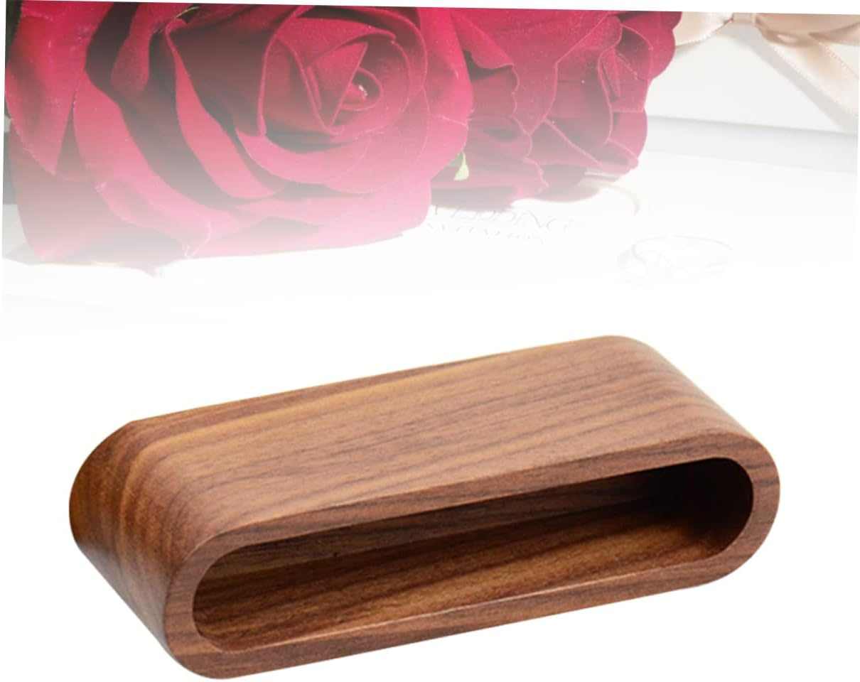 TEHAUX Walnut Wooden Desk Pen Holder Organizer Stationery Case Office Supplies Business Card Storage Box image number 2