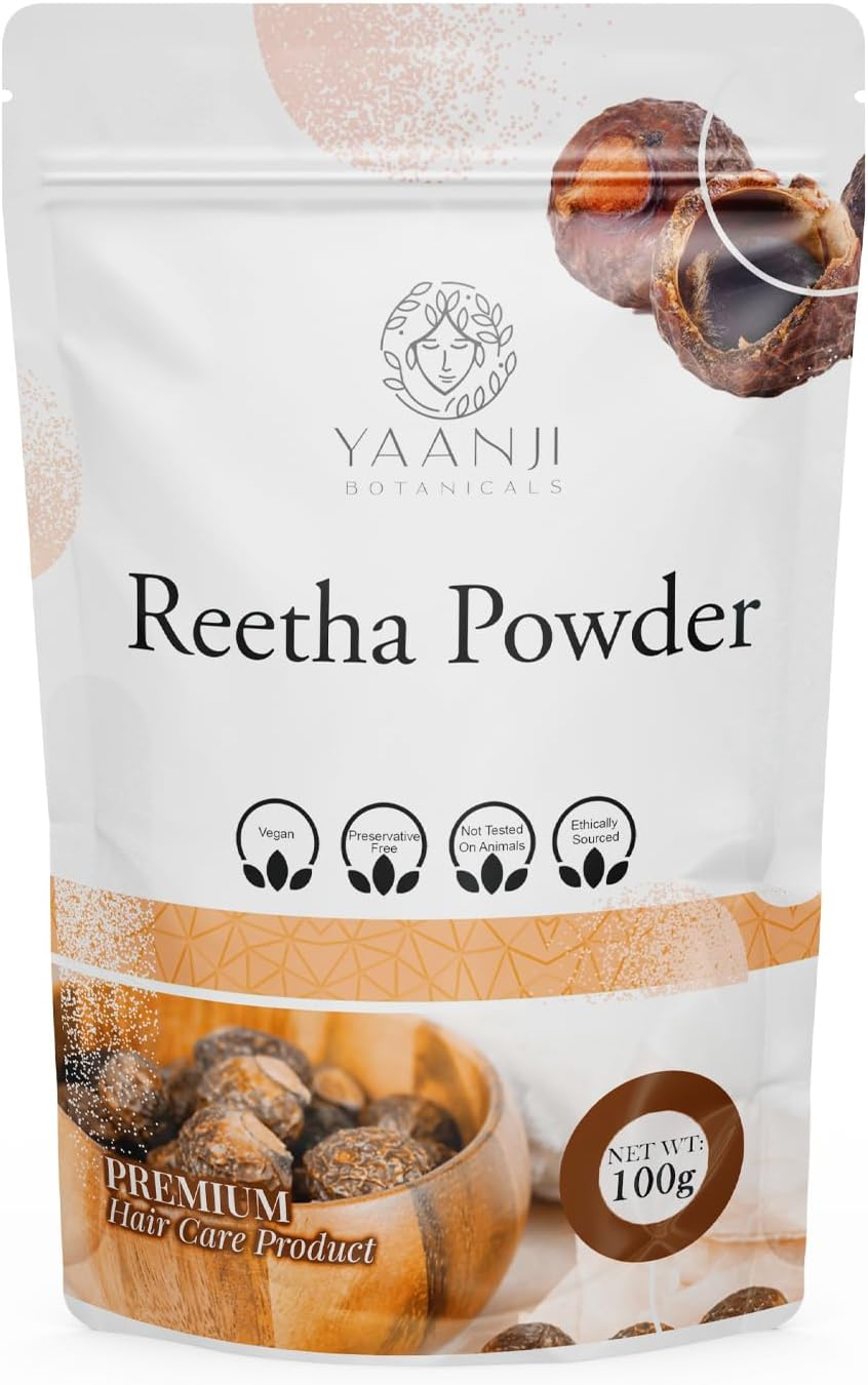 Yaanji Botanicals Reetha Powder for Hair 100G | Natural Soapnut | Ideal for Face and Skin | Skin Cleansing & Hair Care | Aritha Powder | Herbal Hair Mask | Boondi Kottai Powder for Face image number 2