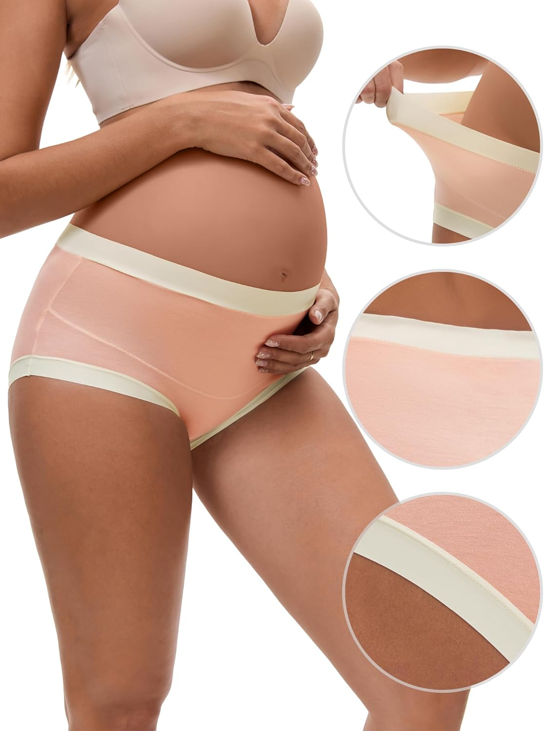 Allegra K Women'S Maternity Full Coverage Briefs plus Size High Waisted Elasticity Invisible Panties image number 4