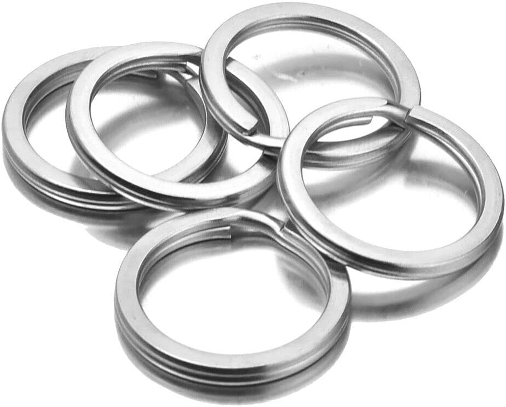 60Pcs Flat Key Rings,Party BESTBUY Keys Ring,Metal Keychain Rings,Split Keyrings Flat Circle Ring for Car Office Home Dog Tag Household O round Keyring Attachment (Silver 25Mm/1 Inch)