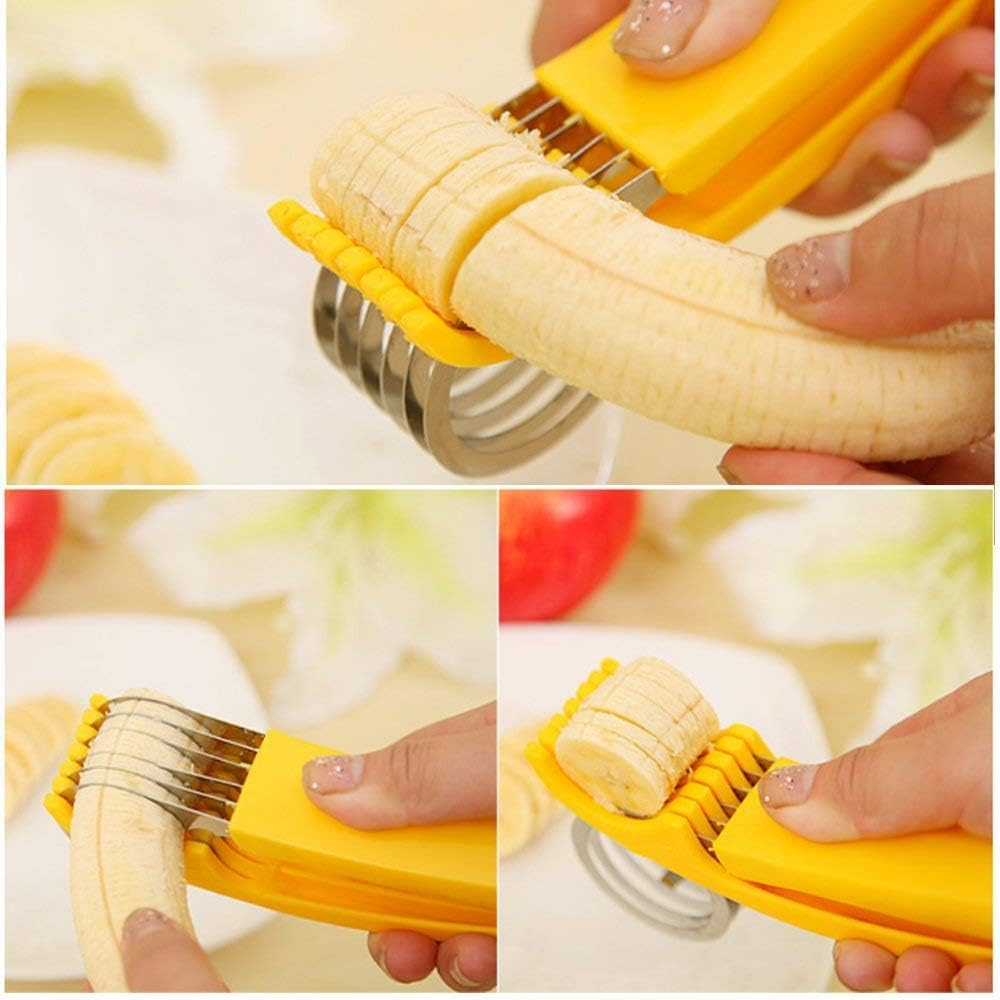 Guyuyii Banana Slicer Tool for Kids | Safer than Knife ABS Plastic + Stainless Steel Cutter for Cereal, Oatmeal & Dehydrator Chips | Uniform Slices for Healthy Snacks | Dishwasher Safe Kitchen Gadget image number 4