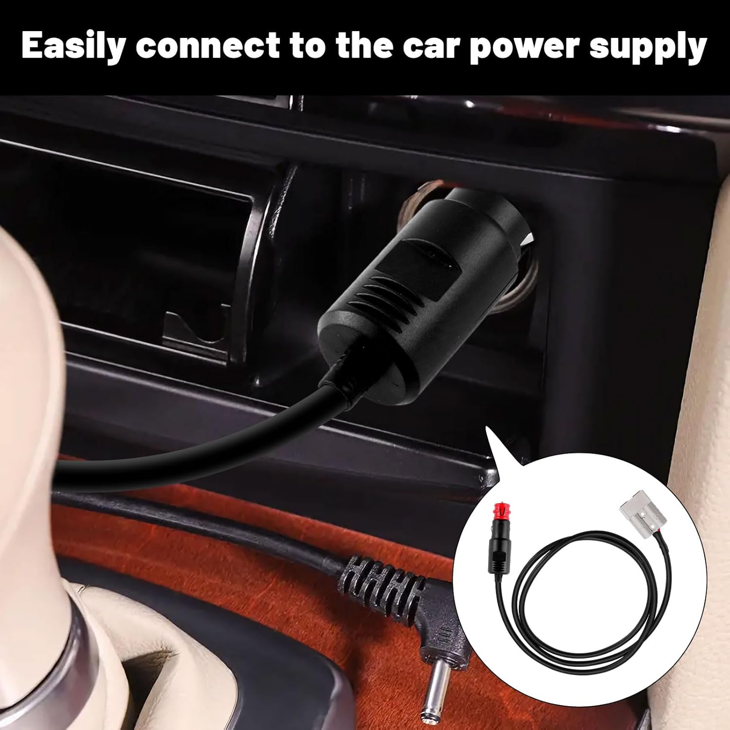 Anderson Plug Extension Cable, 1 Pcs Cigarette Lighter Adapter, 12V Anderson Plug Connector Lead, Style Connector to EU Male Car, 16AWG Style Connectors for Caravan Accessories (2M) image number 1