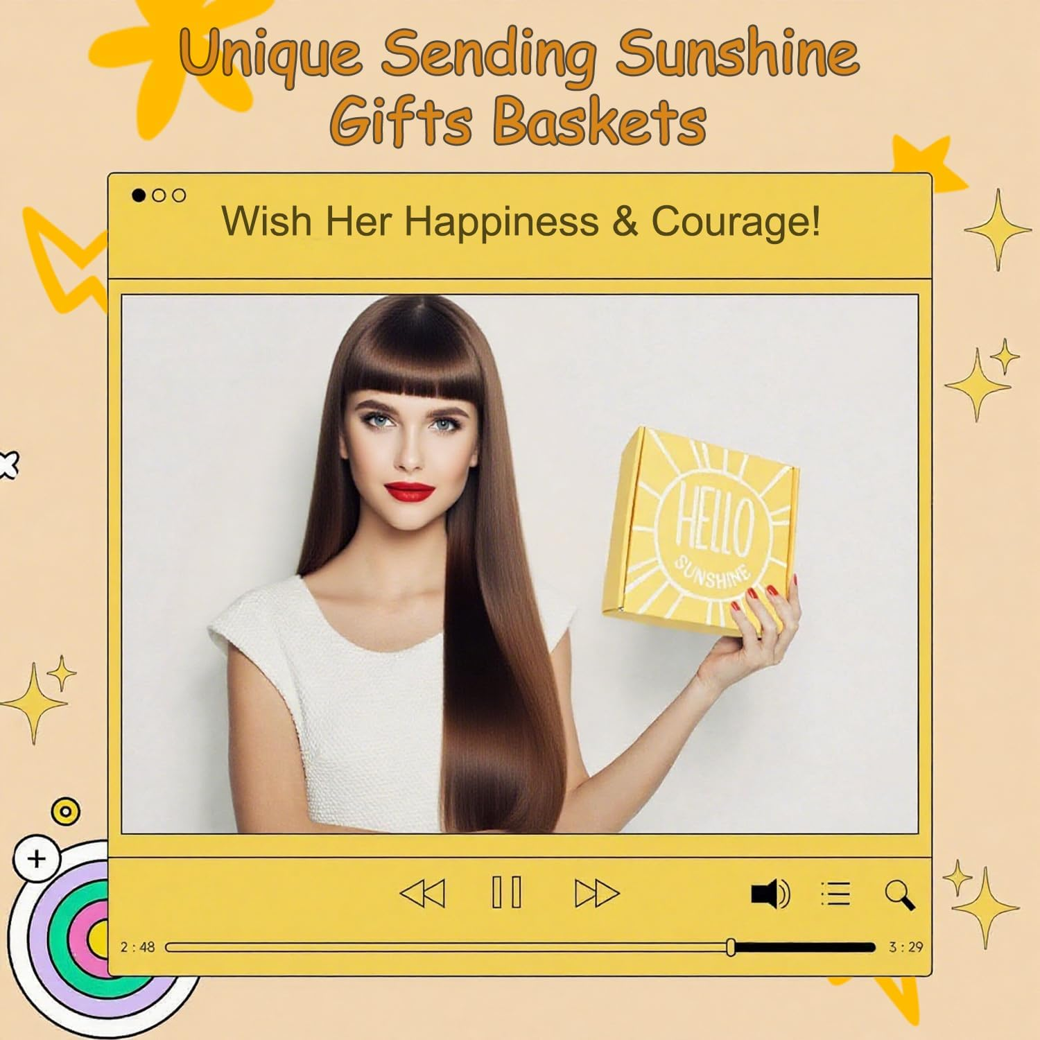 Birthday Gifts for Women,10Pcs Unique Gift Basket Set for Women, Happy Birthday Gift Ideas, Mothers Day, Best Friend Birthday Xmas Gifts.(Yellow) image number 2