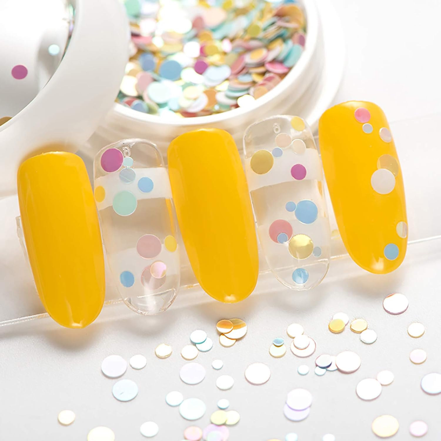 3 Boxes Japanese Style Summer Style Color Nail Art Candy-Colored round Nail Sequins