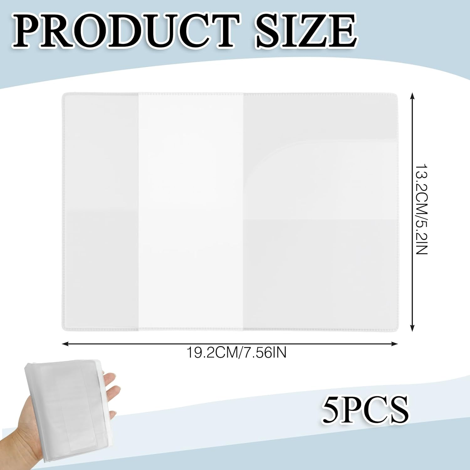 5Pcs Clear Passport Cover - Essentials Passport Holder & Travel Wallet Organizer - Waterproof Cover & ID Card Sleeve for Men, Women & Family - Travel Accessories - Airplane Journeys image number 2