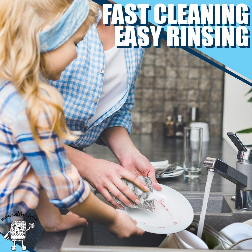 Kitchen Scrubbing Sponges - Heavy Duty Non-Scratch Scrubbing Cleaner Sponges in 1 Color - Multi-Surface Non-Metal Dish Scouring Scrubbers for Fast Cleaning (12) image number 1