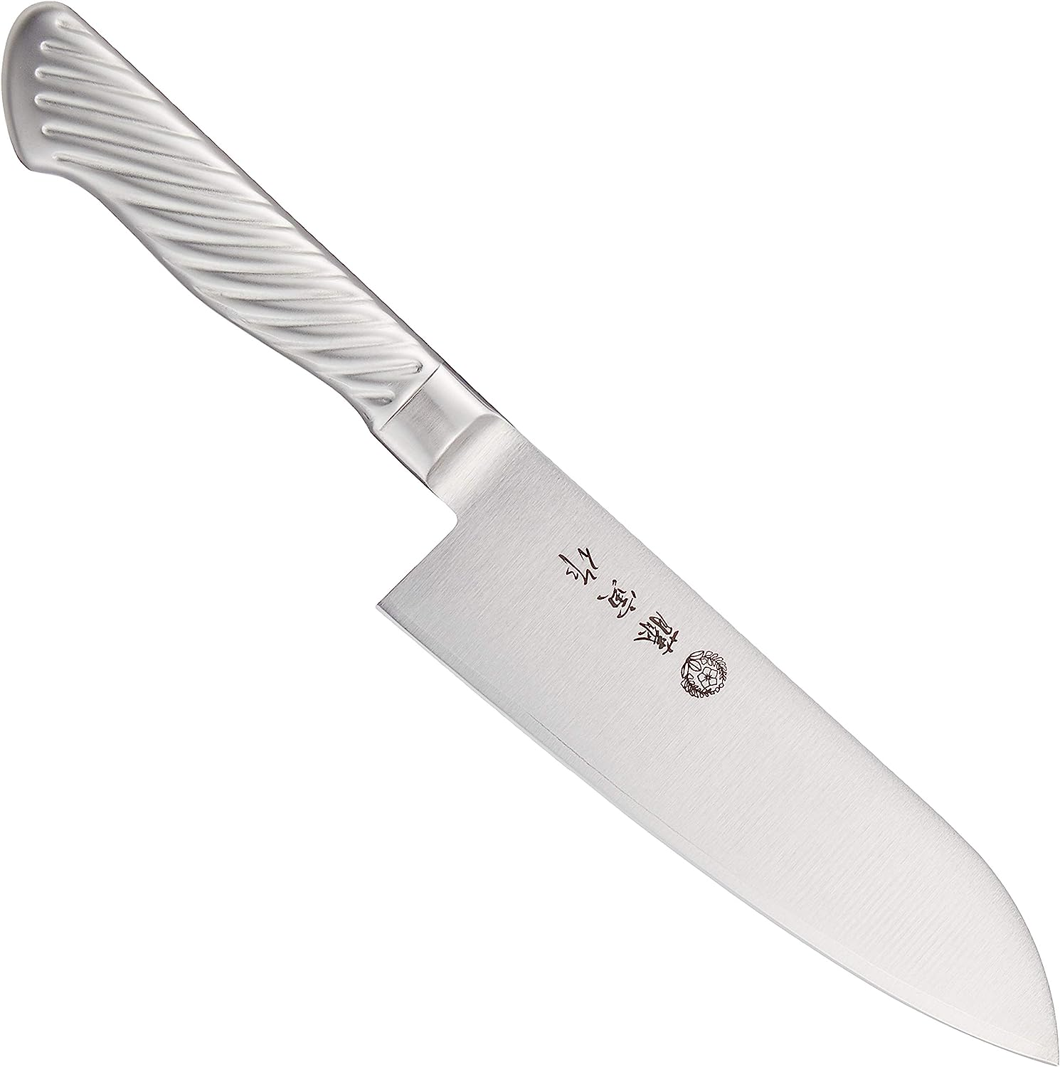 Fujitora Santoku, 6.7 Inches (170 Mm), Made in Japan, Cobalt Alloy Steel, Double-Edged, Versatile Knife for Meat, Fish, Vegetables, Easy to Grip Tornado Pattern, All Stainless Steel, Dishwasher Safe, image number 2