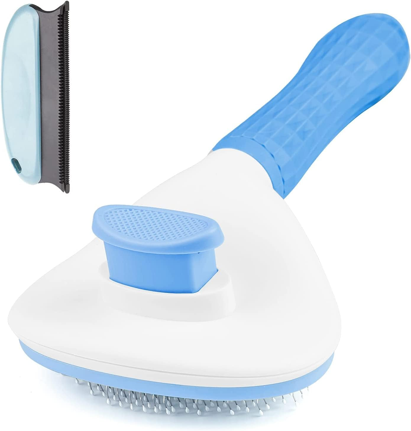 VT- Self-Cleaning Cat Brush for Long or Short Hair - Effective Grooming and Shedding Tool (Blue)