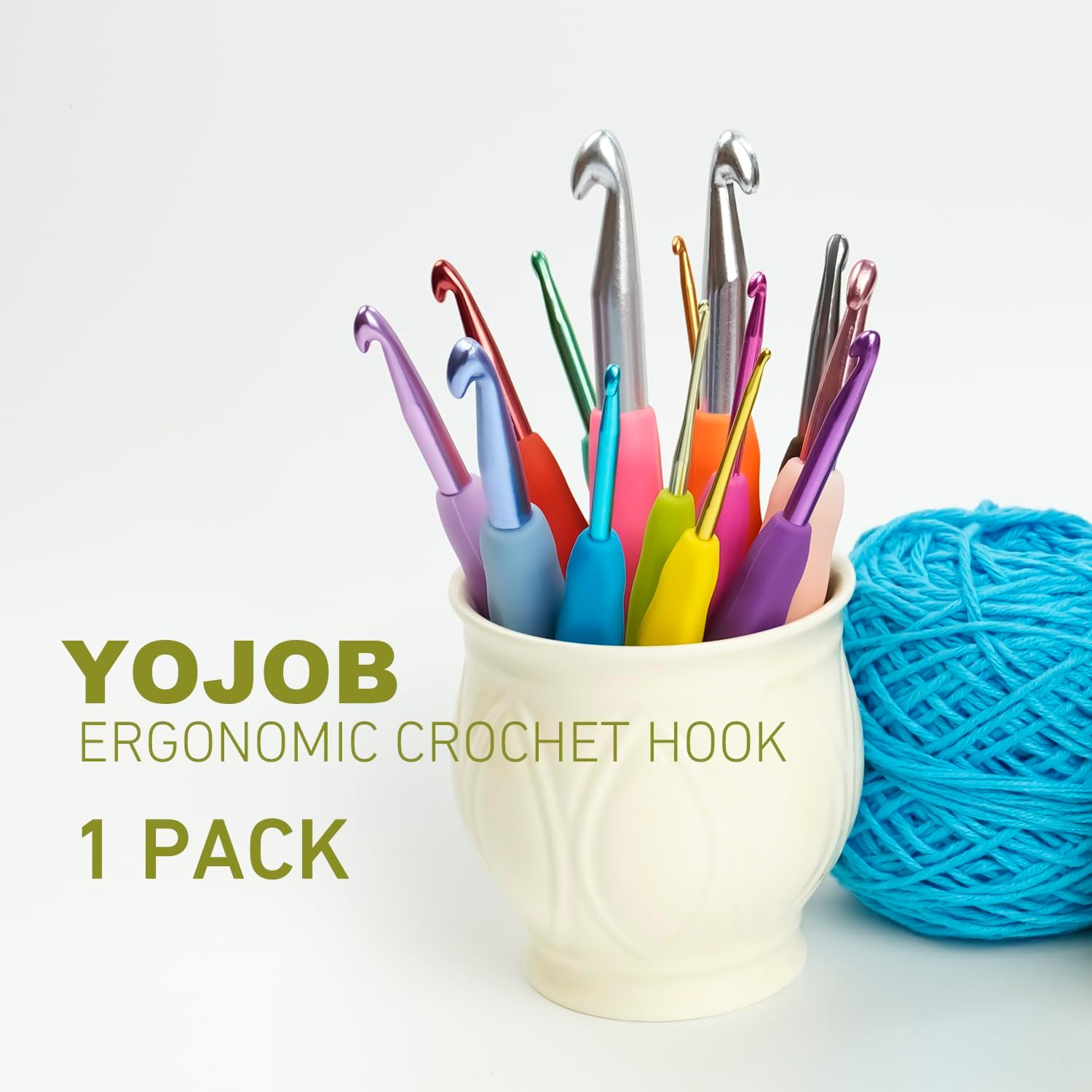 8Mm Crochet Hook, Supers Smooth 8 Mm Ergonomic Crochet Hooks for Beginner, Comfort for Arthritic, 1 Pack image number 2