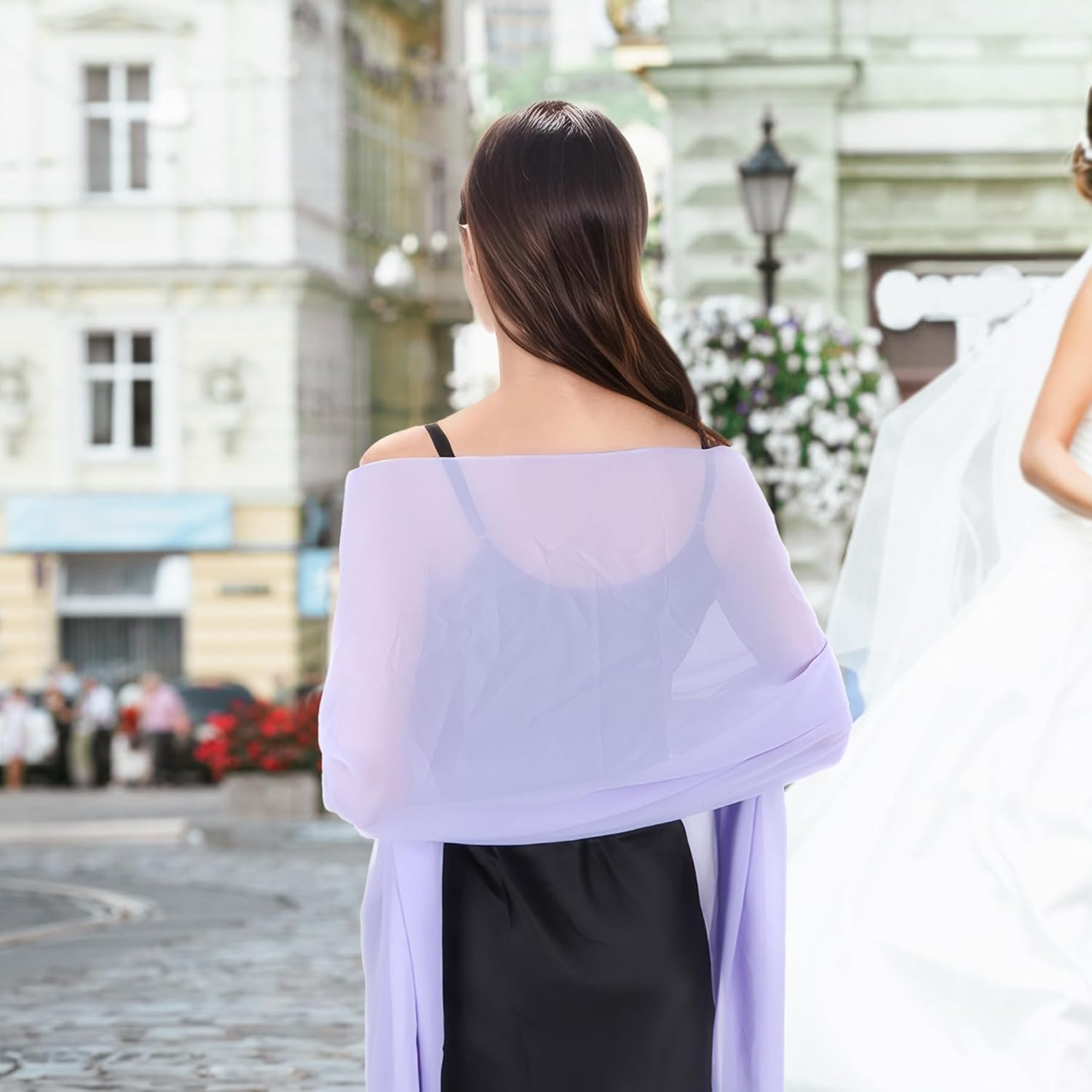 Pashmina Shawls and Wraps - Chiffon Shawl Wedding Evening Scarf for Women UK - Dark Green image number 4