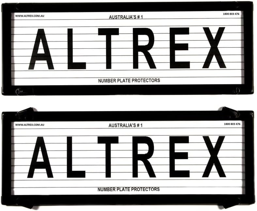 Altrex Number Plate Protectors - Ultimate 6 Figure Black Lined W Swing Clip 6L image number 1