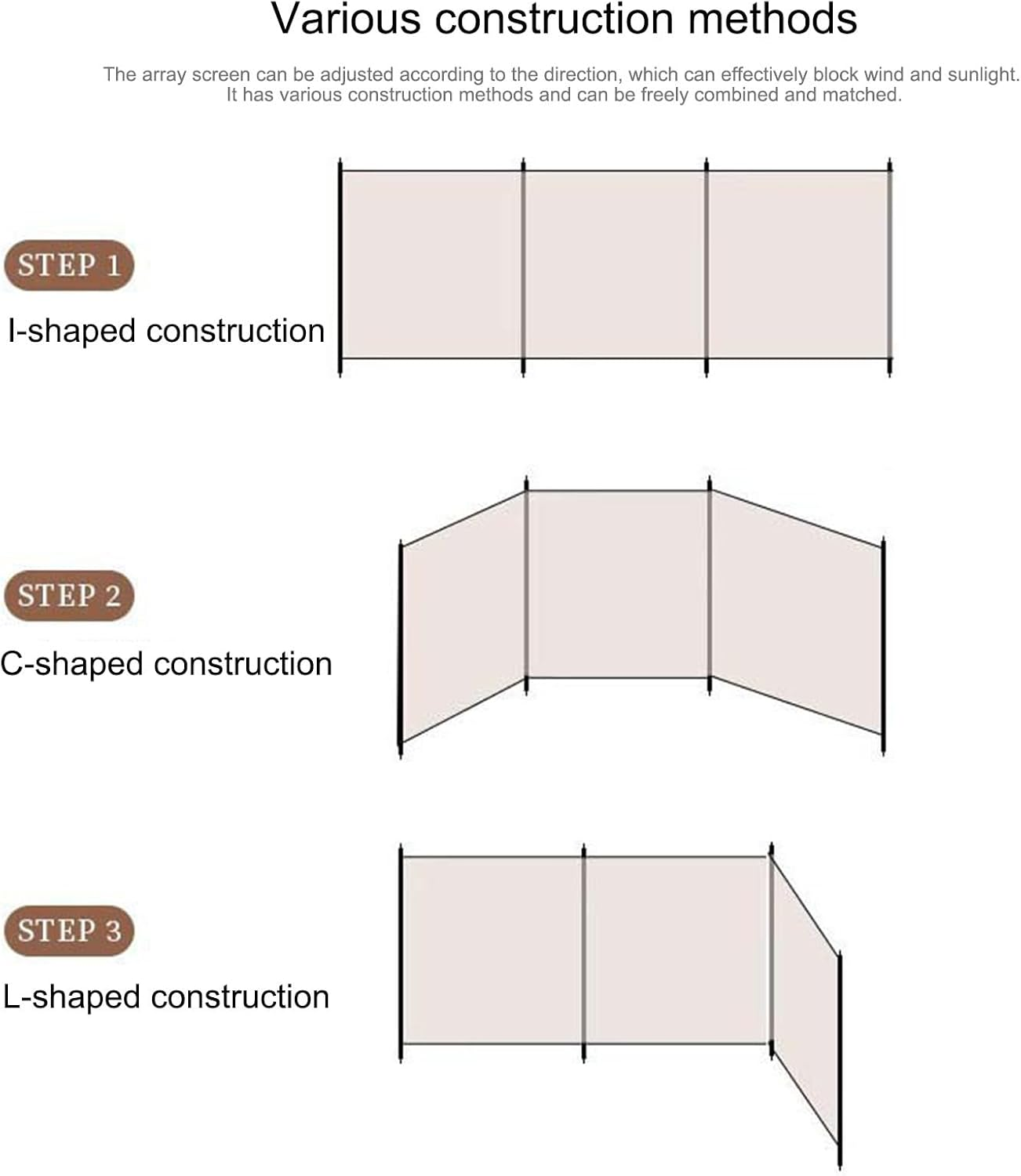 Beach Wind Blocker,Outdoor RV Privacy Shield | Versatile Sunshade, Windbreaker Camping, Windshield Shelter, Privacy Shield for Outdoor RV Libr image number 4