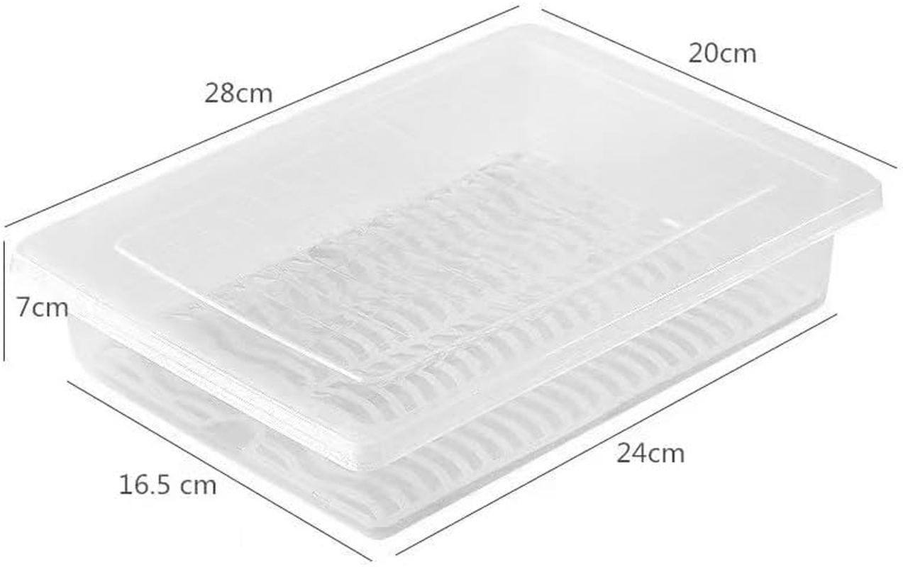 3Pcs Large Size Plastic Food Storage Containers Stackable Fridge Organiser Bins with Lids & Removable Drain Basket for Fruit & Vegetable Storage or Wash, Kitchen Storage & Organisation（Large） image number 3