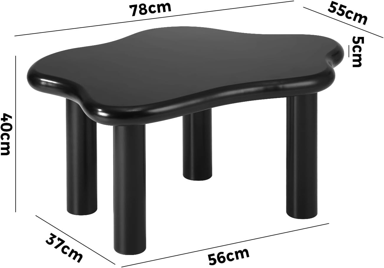 Oikiture Black Coffee Table 78 X 55 X 40Cm Living Room Wooden Side Table image number 2