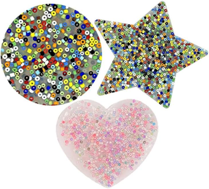 3Pack Skin Picky Pad,Heart/Round Skin Picking Fidget Toys,Silicone Picky Pad Fidget Toys for Adults ,Pink/Transparent Picking Fidget Pad,Release Stress for Trichotillomania/Dermatillomania/Adhd image number 1