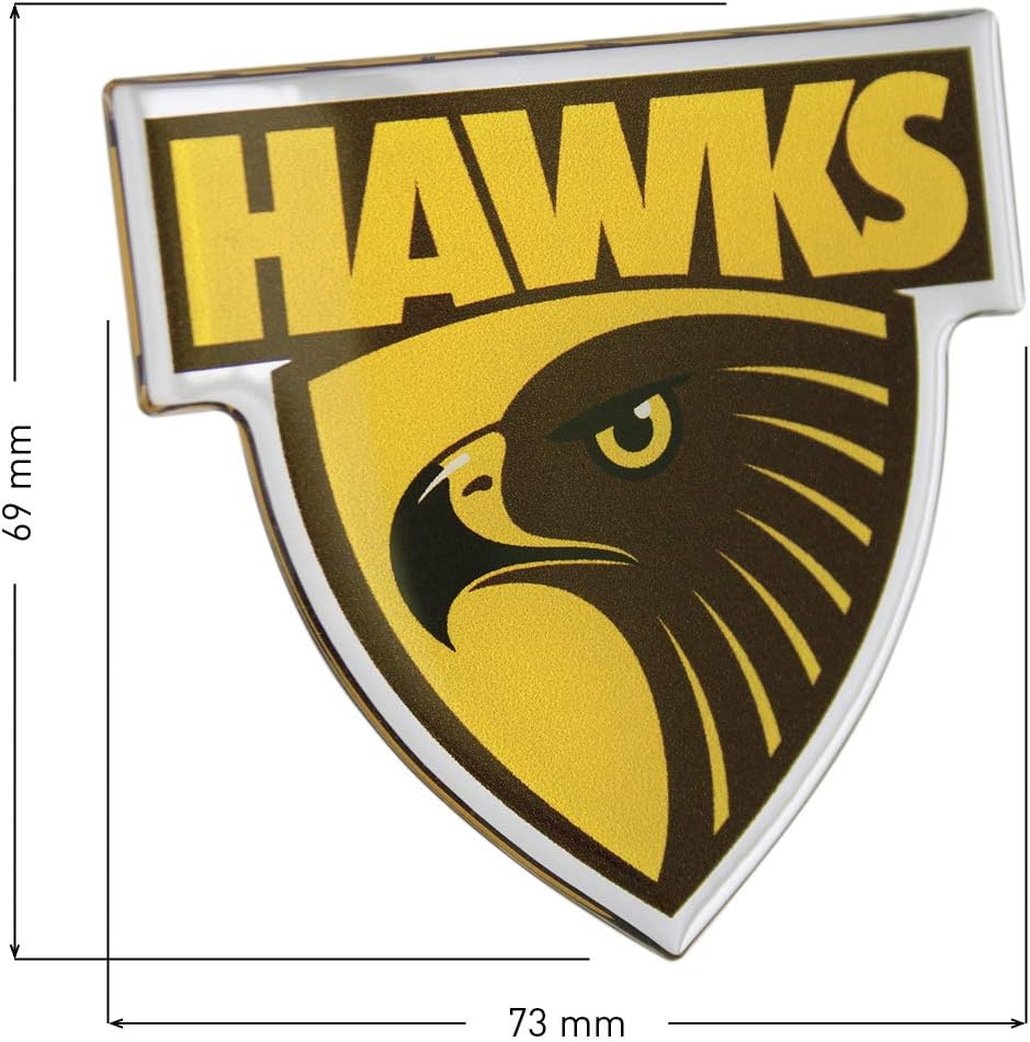 Fan Emblems Hawthorn Hawks Lensed Chrome AFL Supporter Logo - Pack Of 2 image number 4