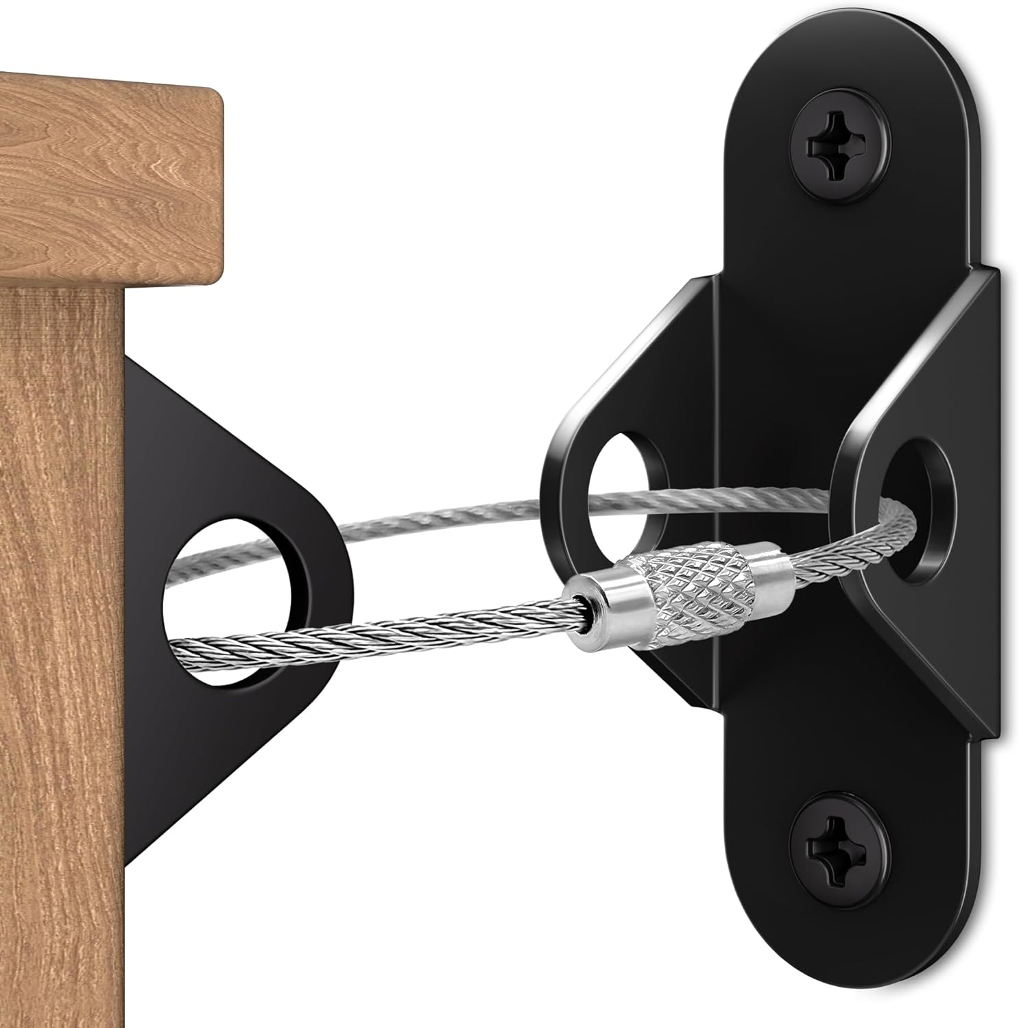 Furniture Anchors for Baby Proofing, anti Tip Furniture Wall Anchors, Metal Earthquake Straps, Cabinet to Wall, Dresser Wall Safety Anchor for Child Safety (Black, 2 Pack) image number 2