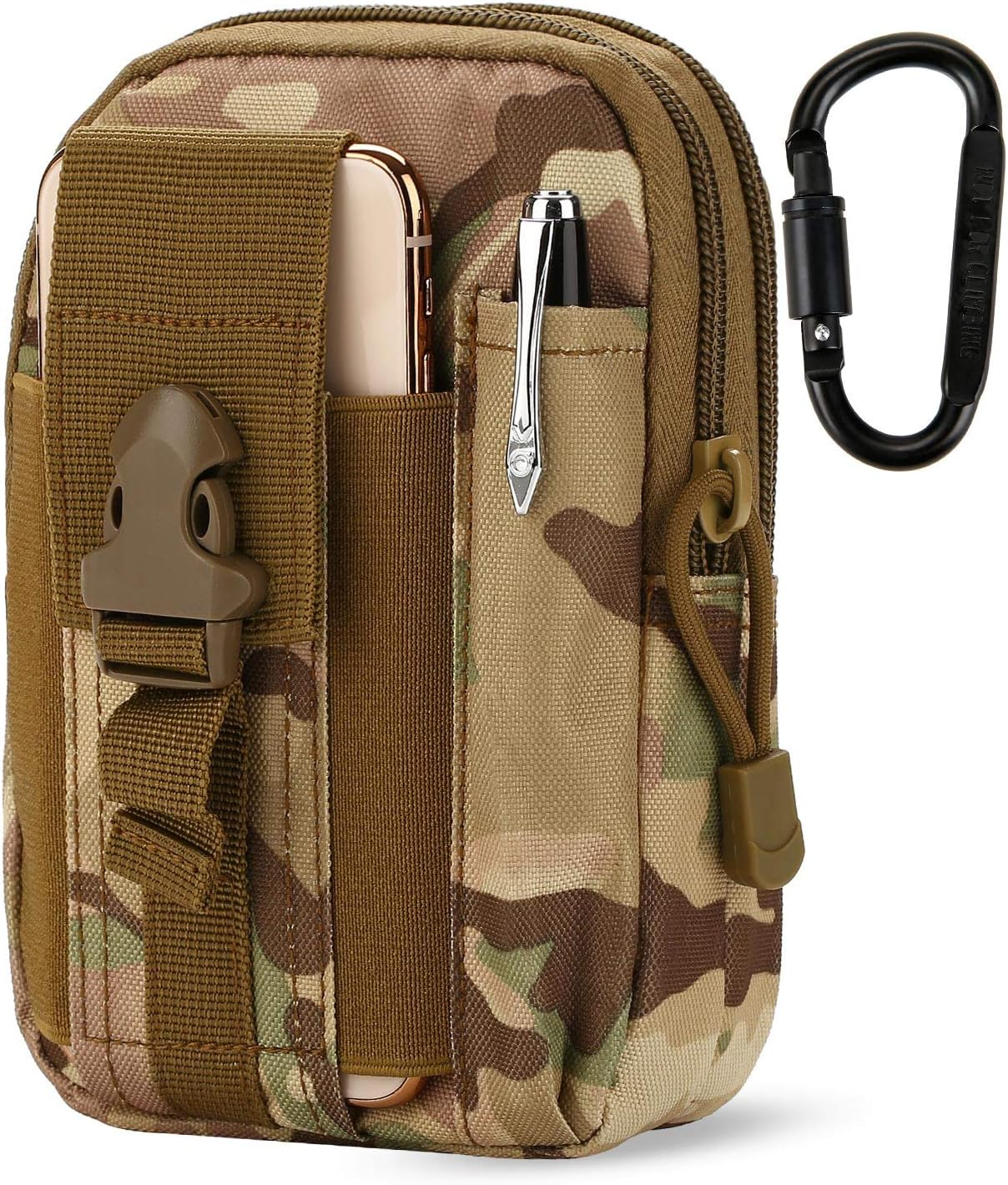 DOUN Outdoor Tactical Waist Bag EDC Molle Belt Waist Pouch Security Purse Phone Carrying Case for Iphone 8 plus Galaxy Note 9 S9 or Less than 6.2 Inches Smartphone - CP Camouflage