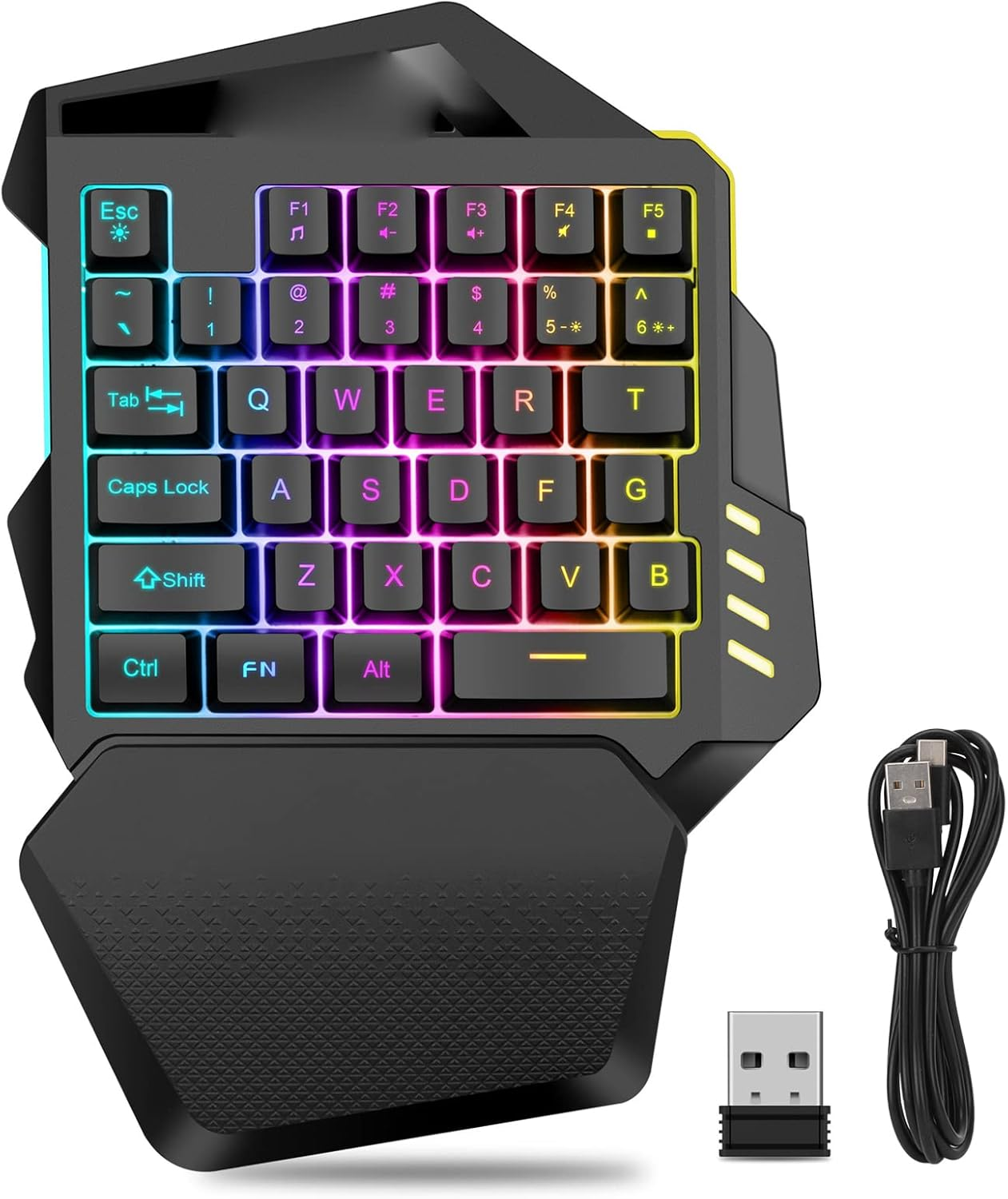 One-Handed RGB Gaming Keyboard,2.4G Wireless Gaming Keypad,Mechanical Feel Gaming Keyboard Left-Hand,Portable 35 Keys,For Xp,For 7/10 image number 3