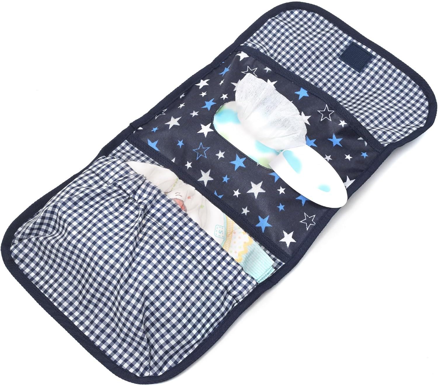 Colorful Candy Style B8001700-BTR Diaper Pouch (Clutch Type), Diaper Changing Sheet, Set of 2, Animal Star image number 4