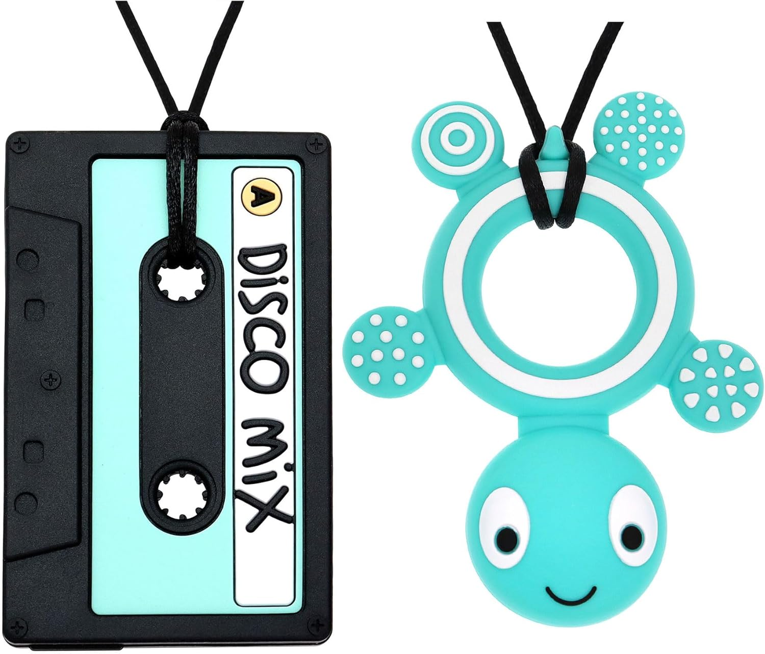 Panny & Mody Australian Local Manufacturer Sensory Chew Necklace for Kids Boys Girls, Silicone Tortoise Pendant Teething Necklace for Toddler Boys Children with Anxiety Autism ADHD Oral Motor, Chewable Jewellery - Blue