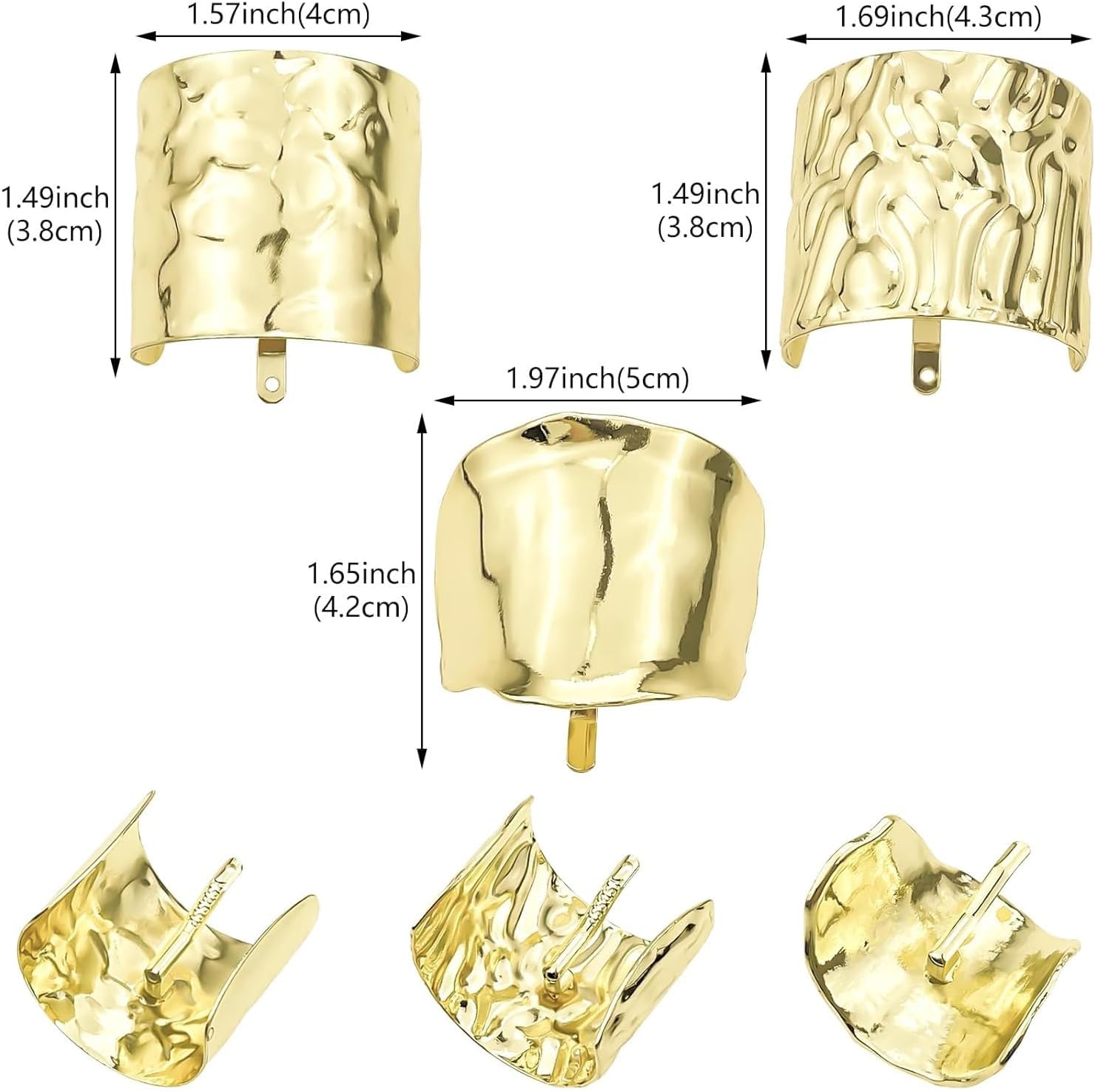 Tjhypenete 3Pcs Hair Clips with Lava Ponytail Buckle, Gold Hair Cuffs High Ponytail Holder Band, Stylish Dress up Hair Ring, Decorative Horsetail Accessories, Metal Hair Ties, Long Hair Tail Hairpins image number 3