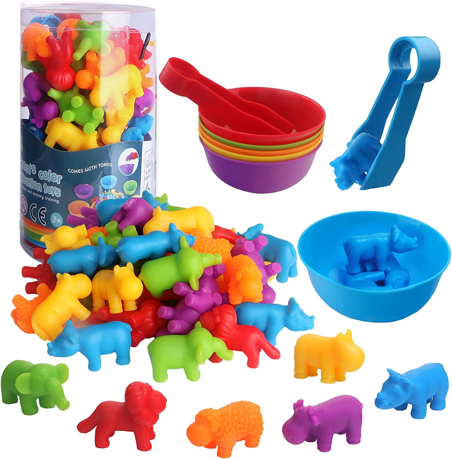 GIGITIGER Counting Animals Matching Game with Sorting Cups, Montessori Sorting & Counting Toys, Preschool Color Learning Toys for 3 4 5 Years Old Girls Boys,Educational Toy for Toddler (36 Animals) image number 6