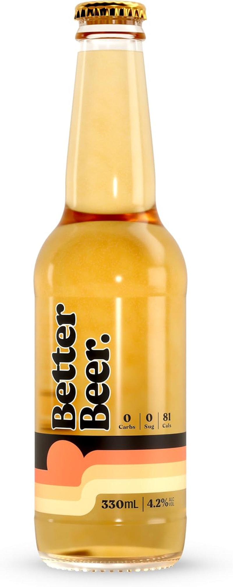 Better Beer Zero Carb, Premium Lager, 330Ml Stubby, 4.2% ABV, Zero Sugar, 24 Pack
