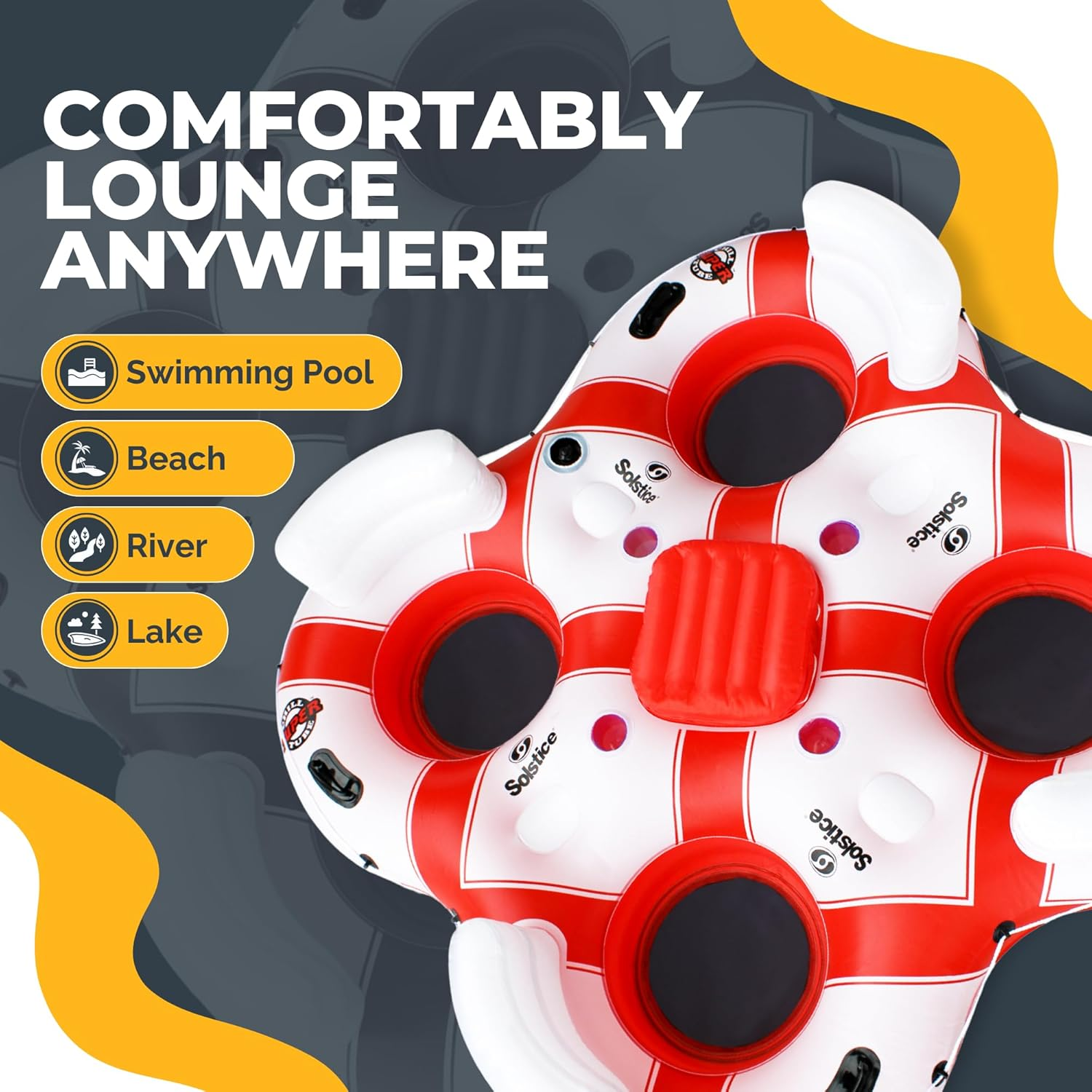 Solstice Super Chill 4 Person Island, White/Red image number 6