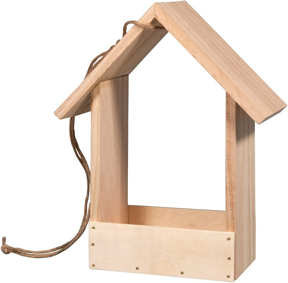 Rayher 70052505 Bird Feeder Kit, Wood, FSC Certified, 19.5 X 9.8 X 25 Cm, Small Bird House, for Painting, Feeding House image number 2