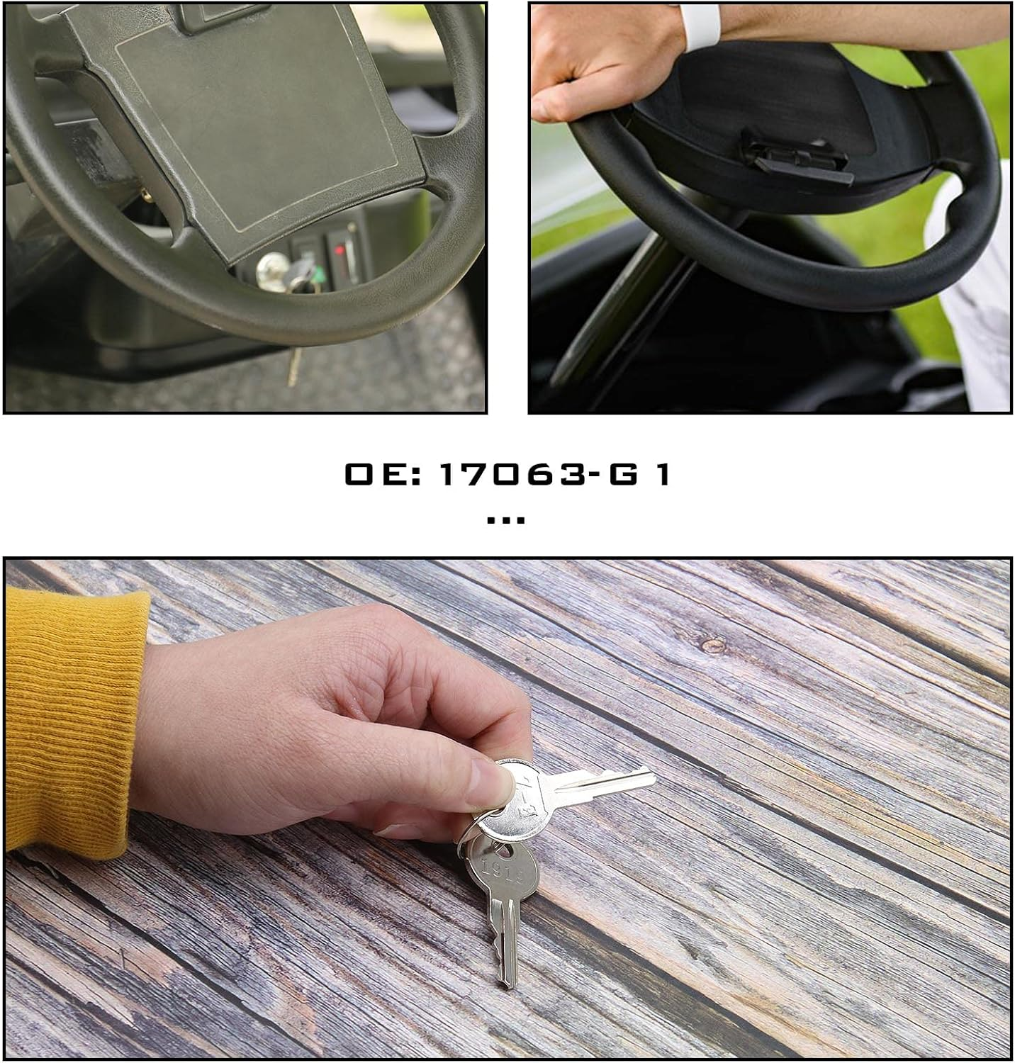 SING F LTD 2PCS Golf Cart Ignition Keys with 1PCS Key Ring 17063G1 Compatible with EZGO TXT Gas and Electric Golf Carts Replacement Spare Parts image number 6