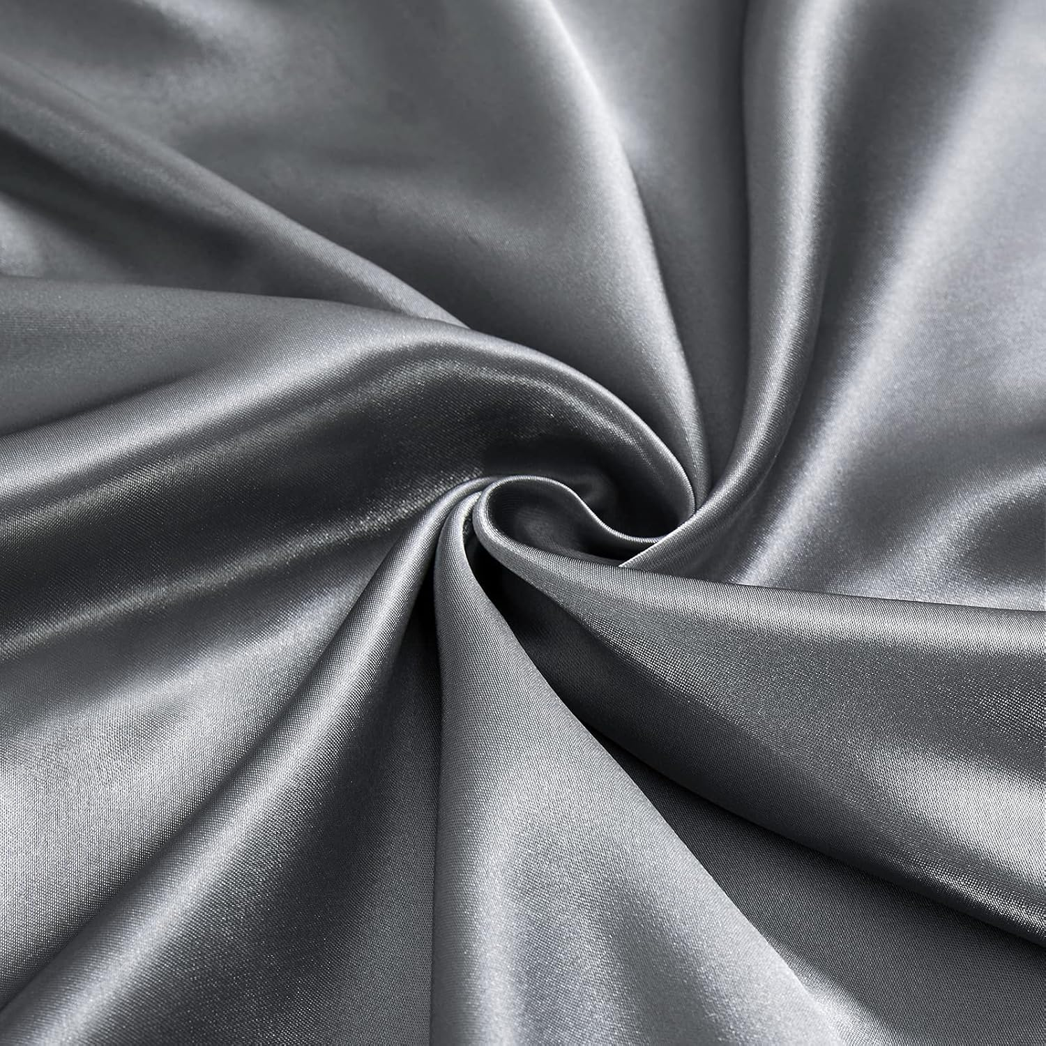 Ersmak 7 Pieces Satin Sheets Set Queen Size, Luxury Silky Grey Satin Bed Sheets Set with 1 Deep Pocket Fitted Sheet, 1 Soft Flat Sheet, 4 Queen Pillowcases and 1 Body Pillowcase image number 6