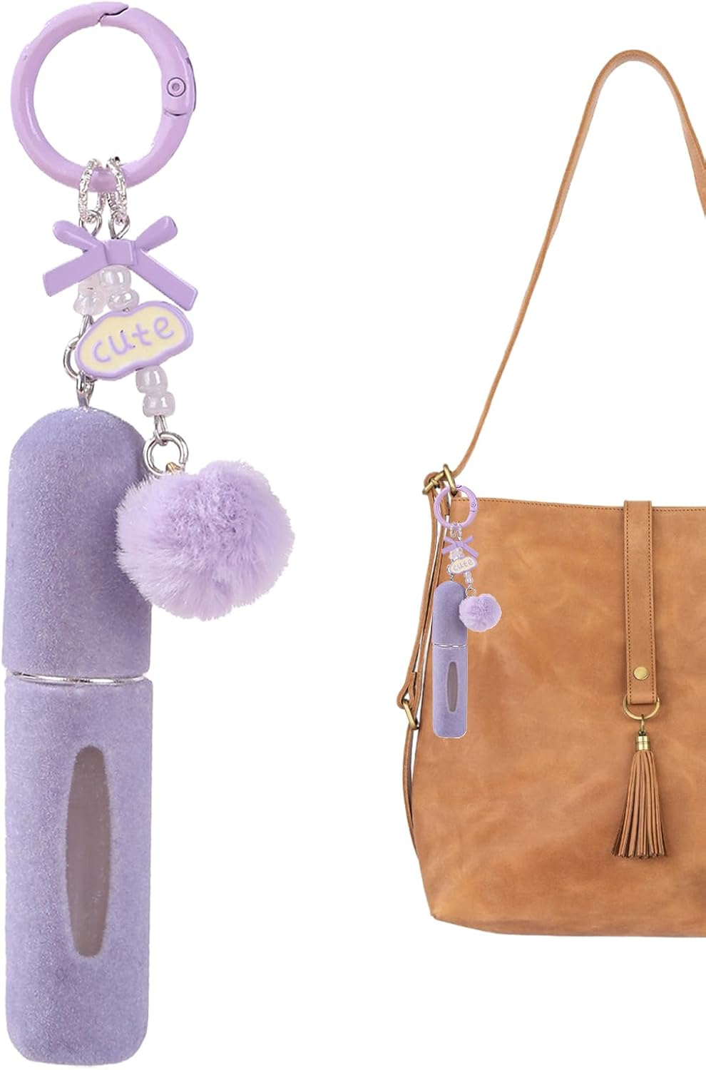 Generisch Empty Perfume Bottle - Empty Perfume Bottles | 5Ml Graceful Destroyer of Reusable Fragrance | 5Ml Plush Key Chains Portable Atomizer | Bottle Charging for Fragrance by Viogg - Pink image number 6