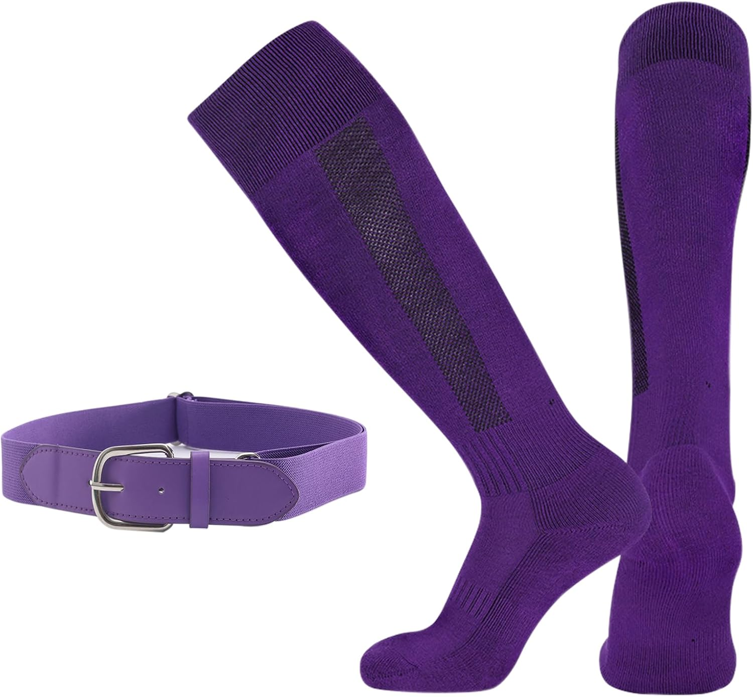 TRADERPLUS Baseball Belt and Socks Combo Set Adjustable Softball Tee Ball Combo Set for Adult