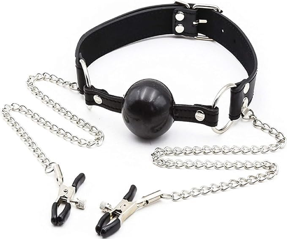 Nipple Clamps with Choker Set Nipple Clips Chain Clamps for Women Chokers for Women Nipple Non Piercing Bells image number 3