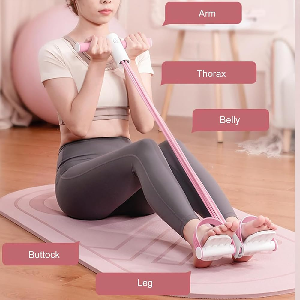 6-Tube Pedal Resistance Band &ndash; Multifunctional Foot Pedal Puller for Full-Body Workout, Elastic Tension Rope for Yoga, Pilates, Home Gym Exercise, Abdomen Waist Leg Arm Training image number 5