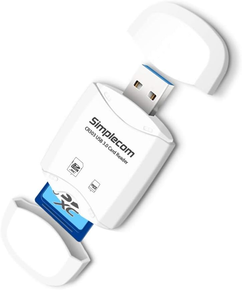 Simplecom CR303 2 Slot Superspeed USB 3.0 Card Reader with Dual Caps image number 1