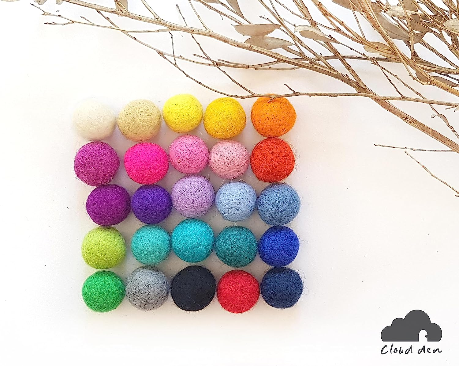 2Cm Felt Balls | Assorted Mixed Colour | Colourful Wool Felted Pom Poms DIY | Art Craft Beads Beading Supplies | Party Decor | Cloud Den (50 Balls) image number 6