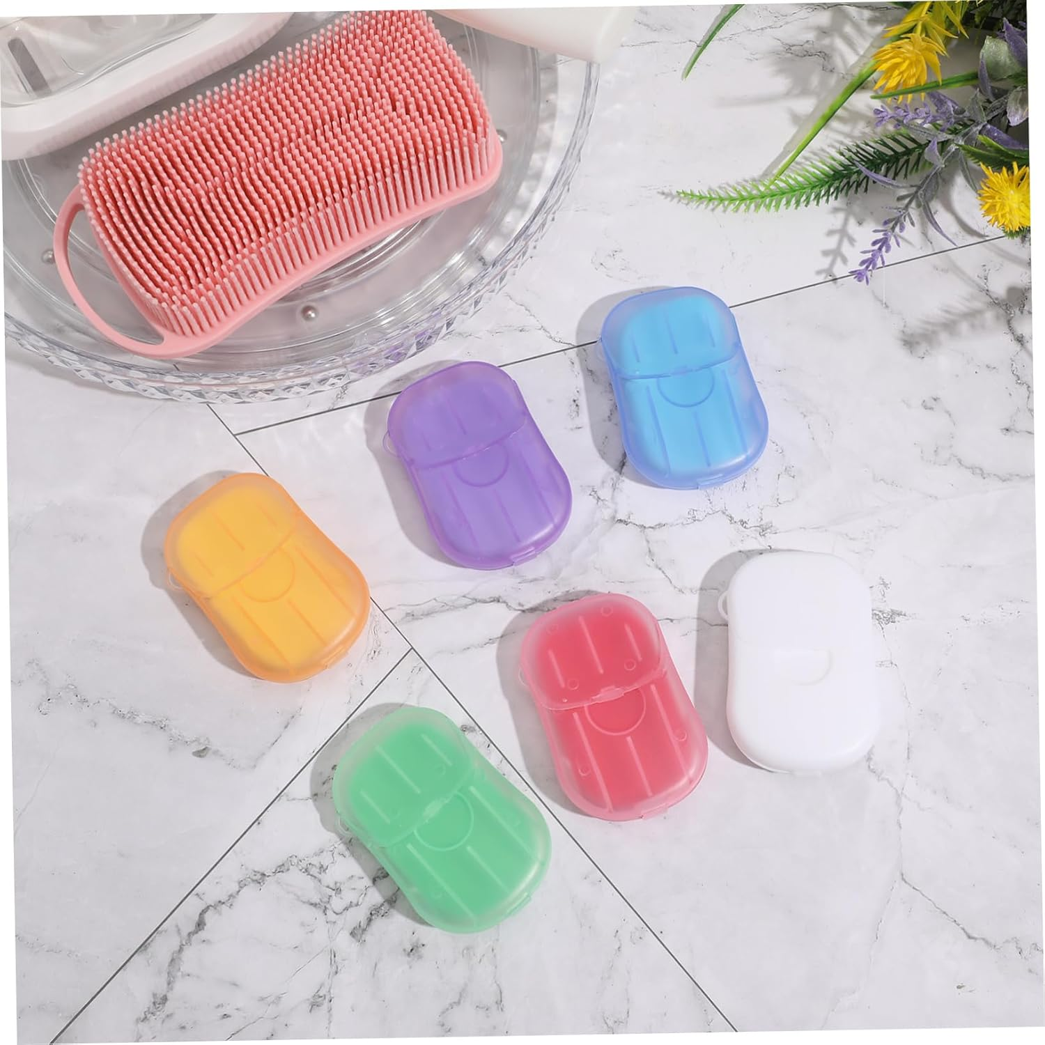 Portable Paper Soap Sheets 120Pcs 6-Box Set Rose, Jasmine, Lavender, Milk, and Orange Scents, Travel Soap Paper for Hiking, Camping, Outdoor Hand Cleansing image number 3