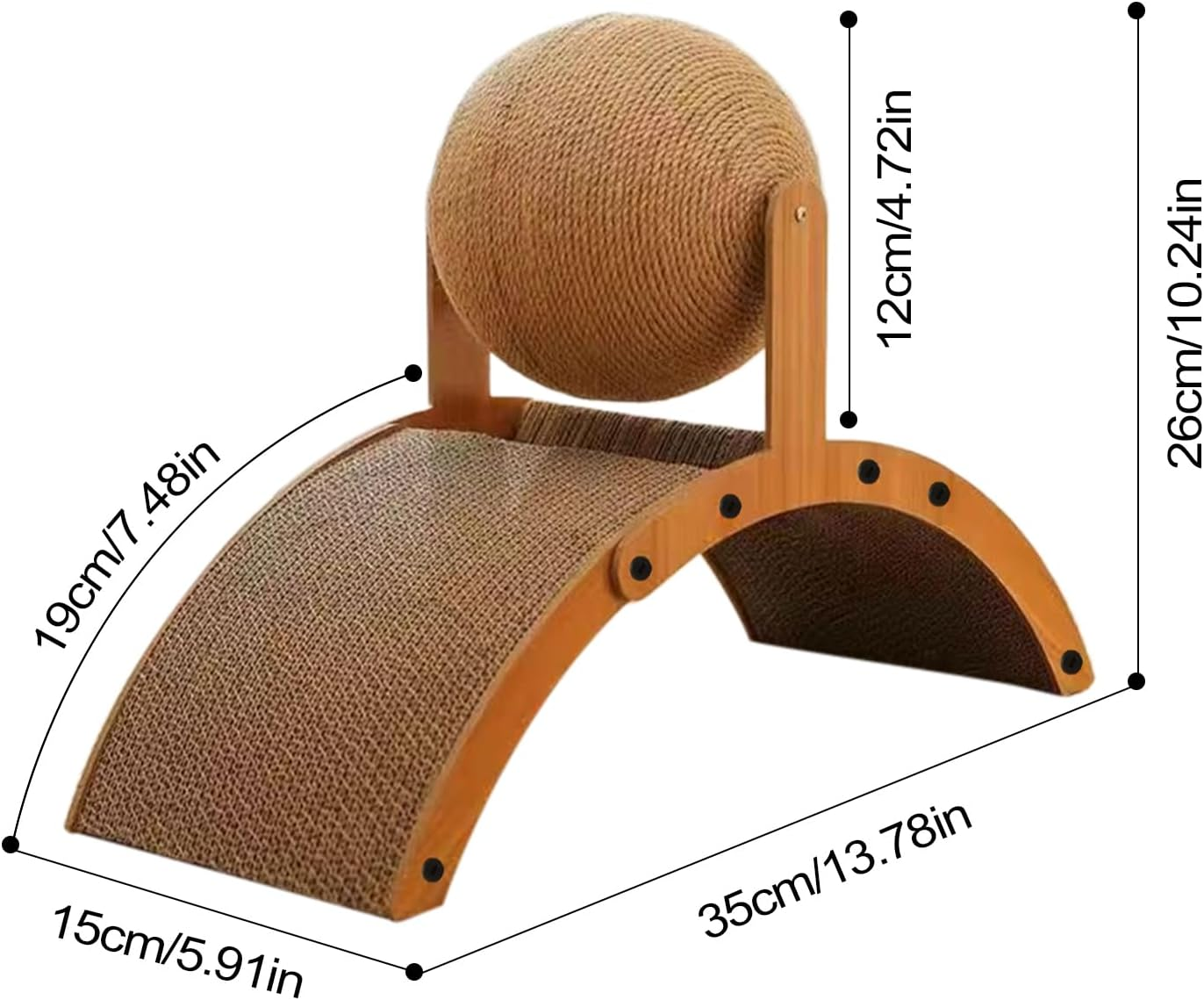 Ylnailky Cats Scratching Post - Cat Scratch Board - Vertical Scratcher with Corrugated Base Interactive Kitten Toy for Play Rest Senior Apartment Living Room Window Outdoor Home Patio image number 3