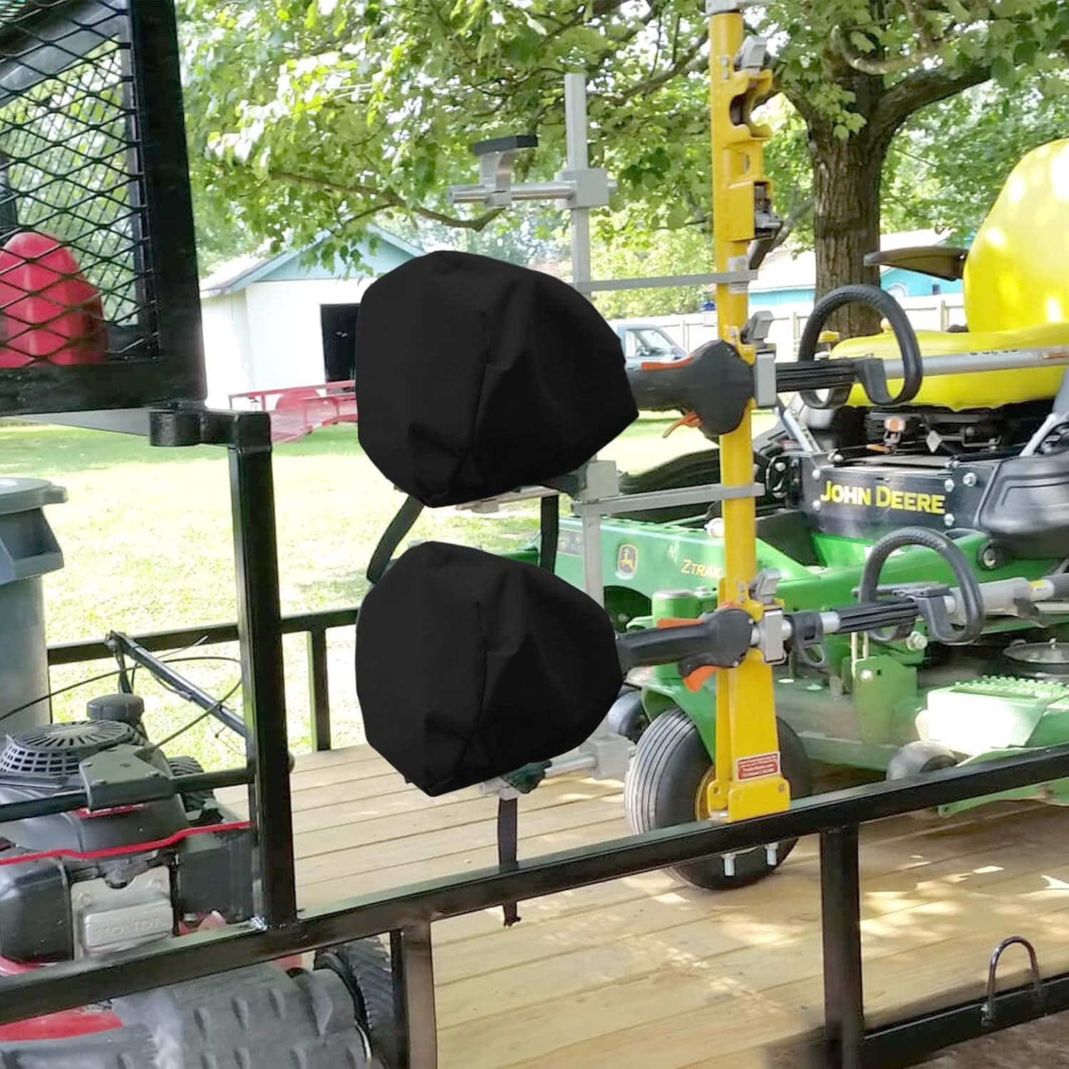 Wnanan Trimmer Engine Cover - Heavy Duty Waterproof Cover,Fits Weed Eater Edger,Pole Saw,Brush Cutters and Hedge, Weed Eater Covers,3 Pack,Black - Black - (3 Pack) image number 2